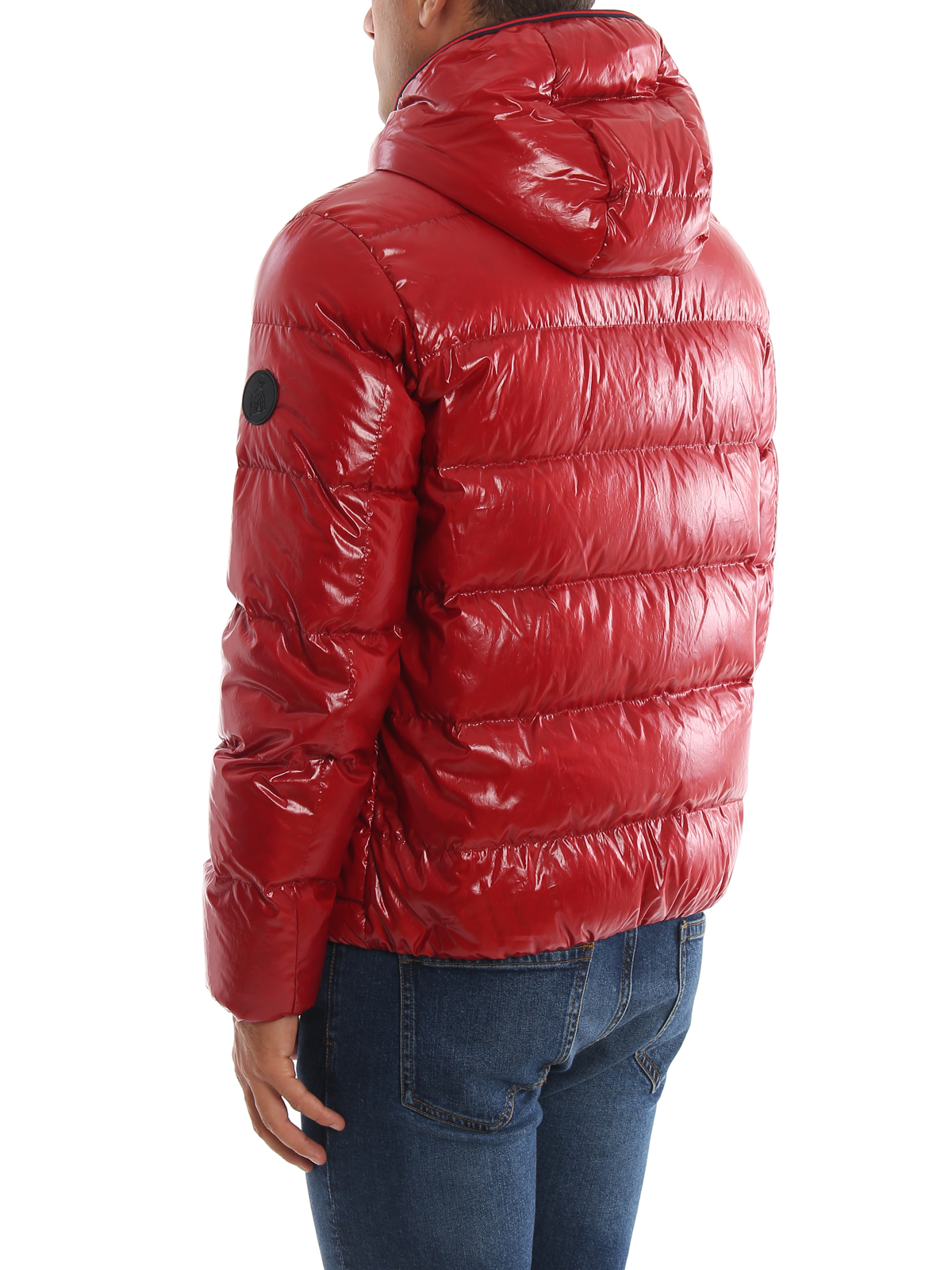 shiny quilted puffer jacket