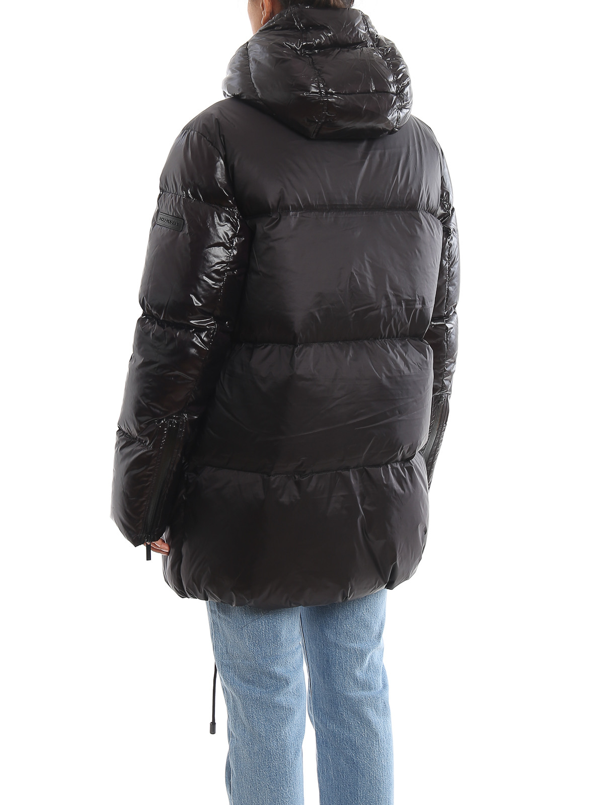 Padded jackets Michael Kors - Glossy sleeves and hood puffer jacket -  MF92J25CDF001