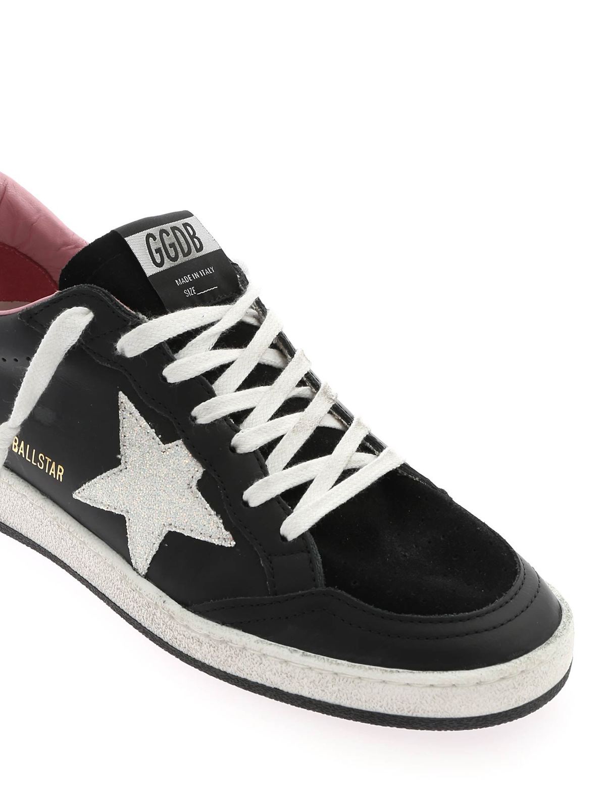 Trainers Golden Goose - Ball Star sneakers black with glitter logo G36WS592A42