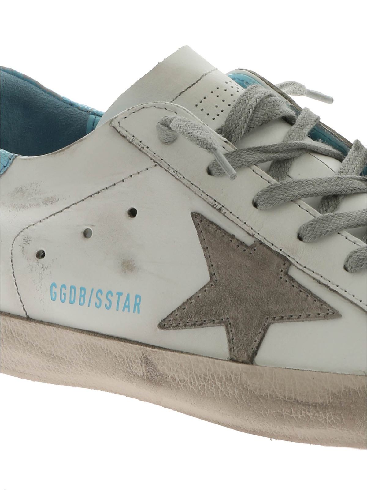 Trainers Golden Goose Superstar white and blue sneakers G34WS590M53