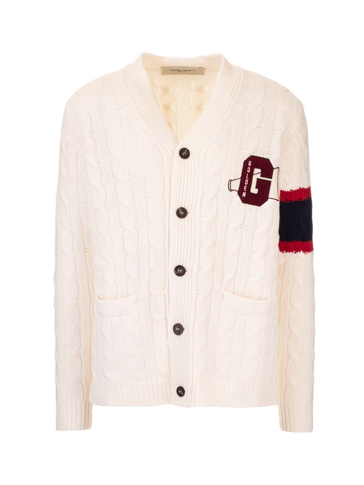 Golden Goose - Anson cardigan in white - cardigans - GMP00551P00022510190