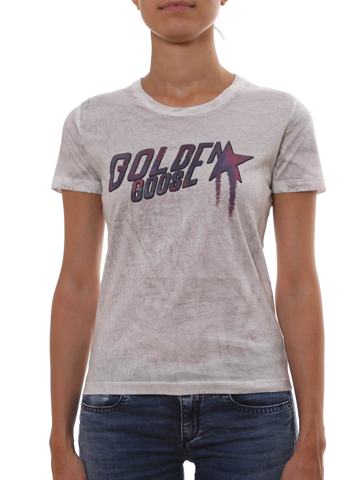 T-shirts Golden Goose - Logo printed cotton T-shirt - G29WP811A7