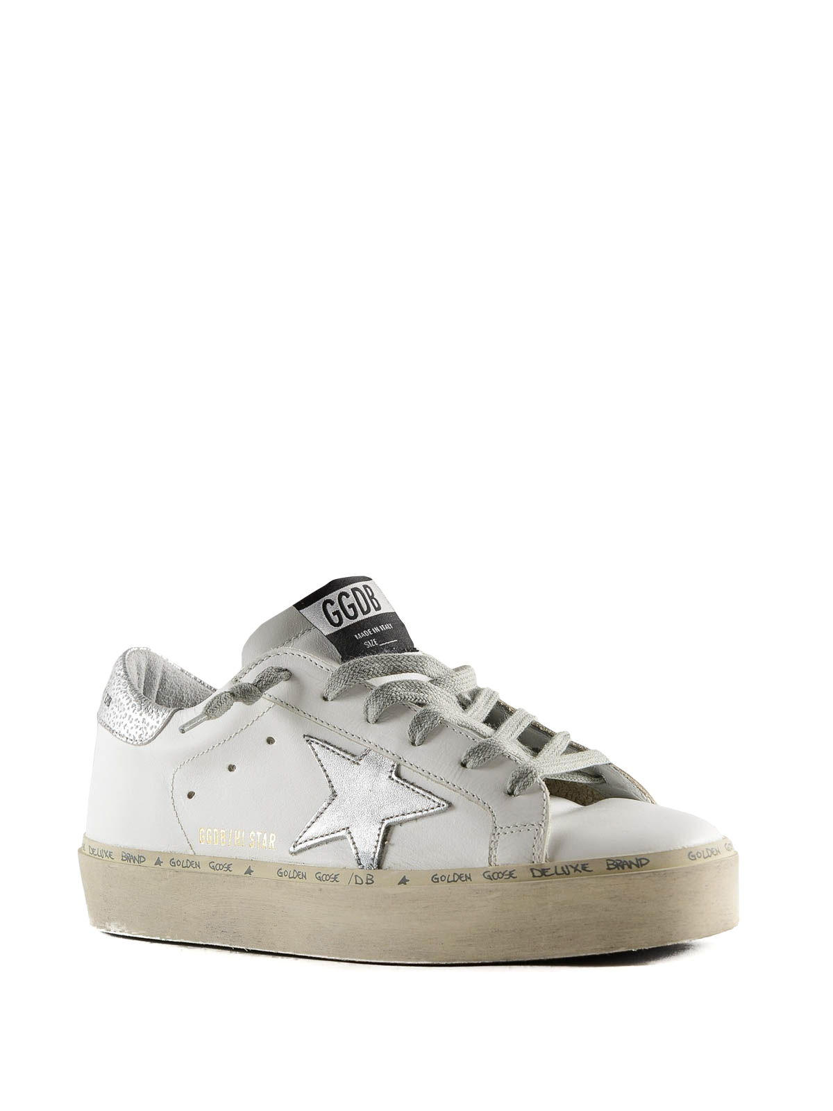 white leather star trainers