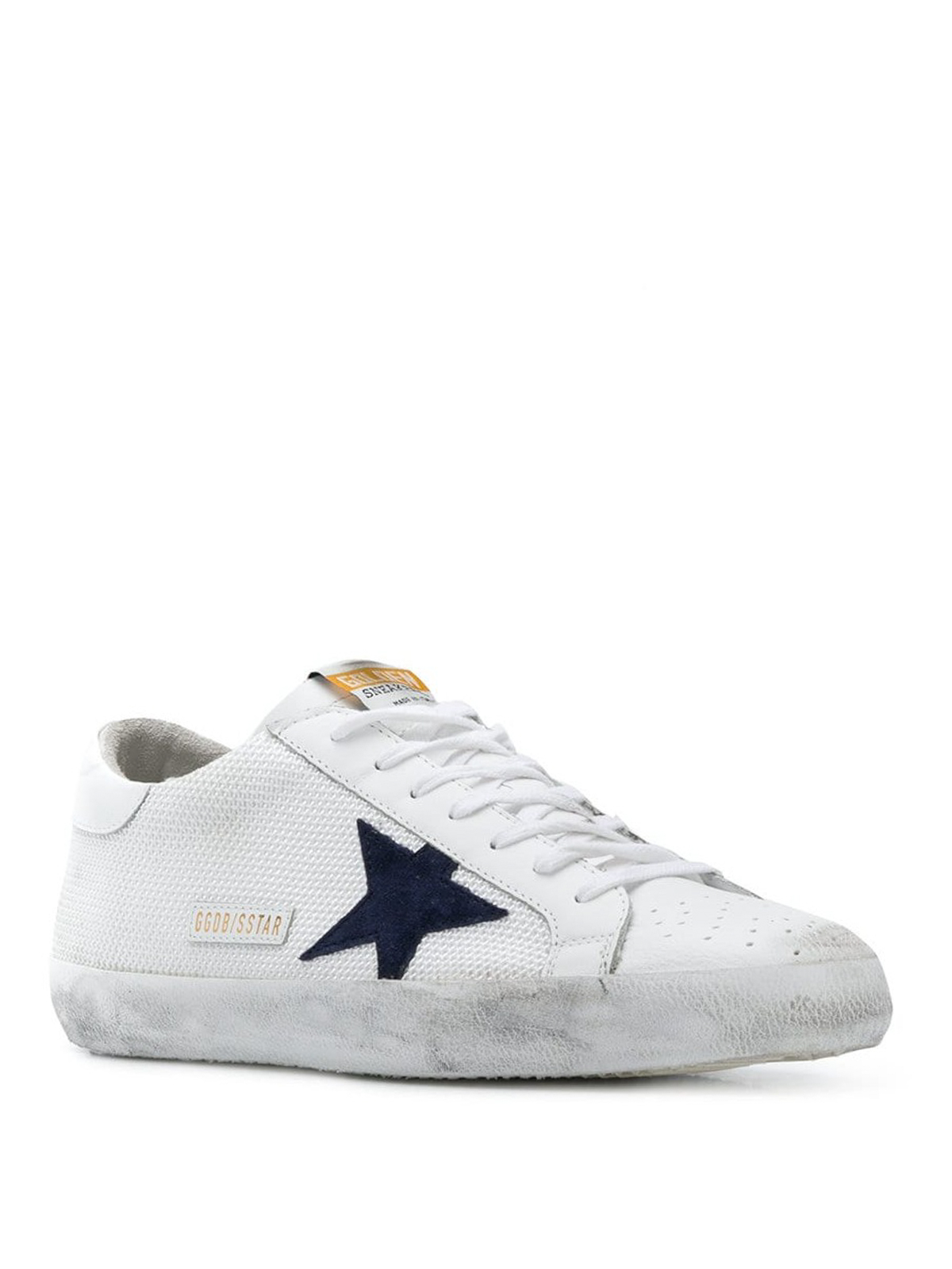 Trainers Golden Goose - Superstar mesh fabric sides leather sneakers ...