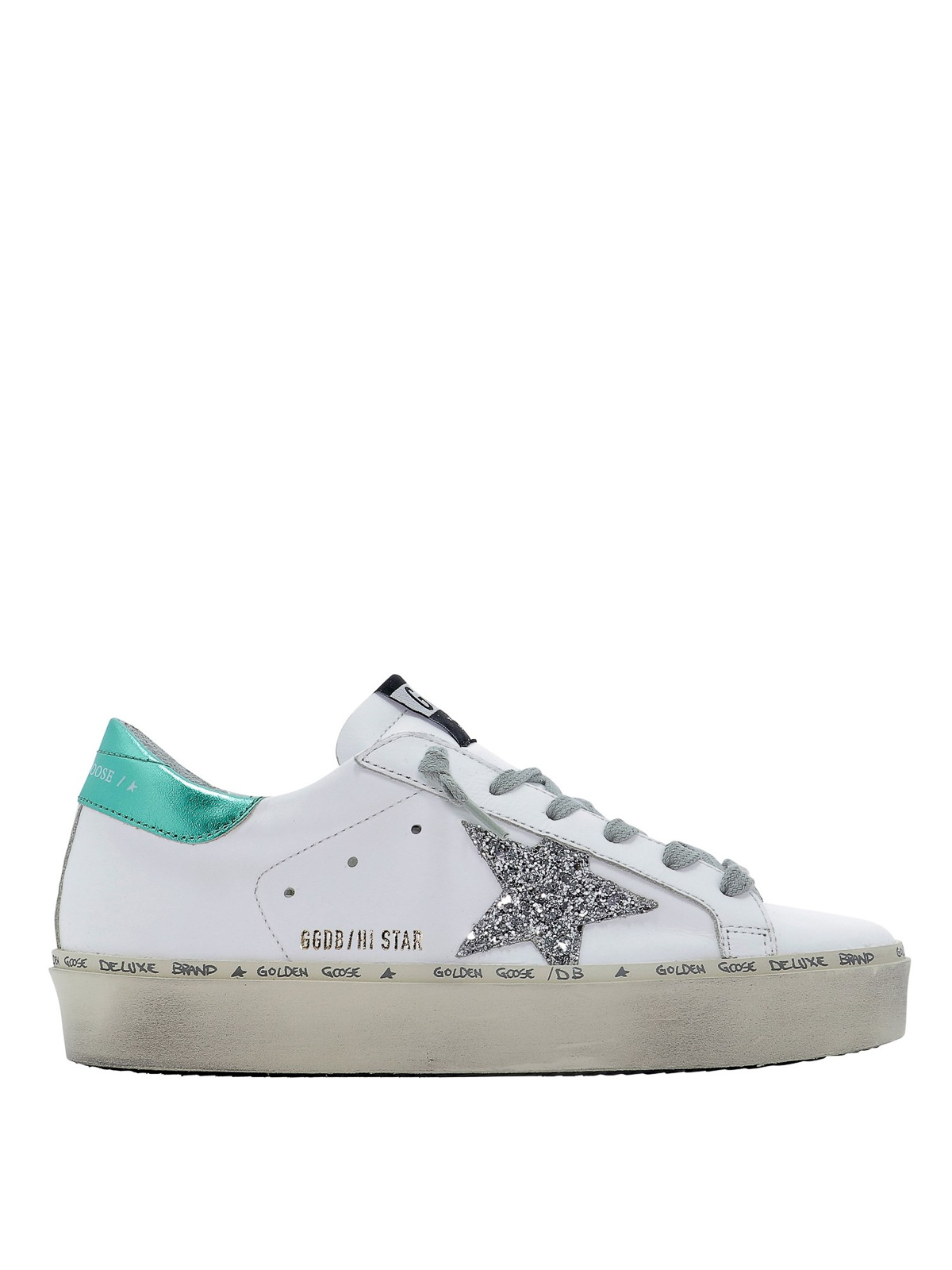 hi star sneakers with glittery star and laminated heel tab