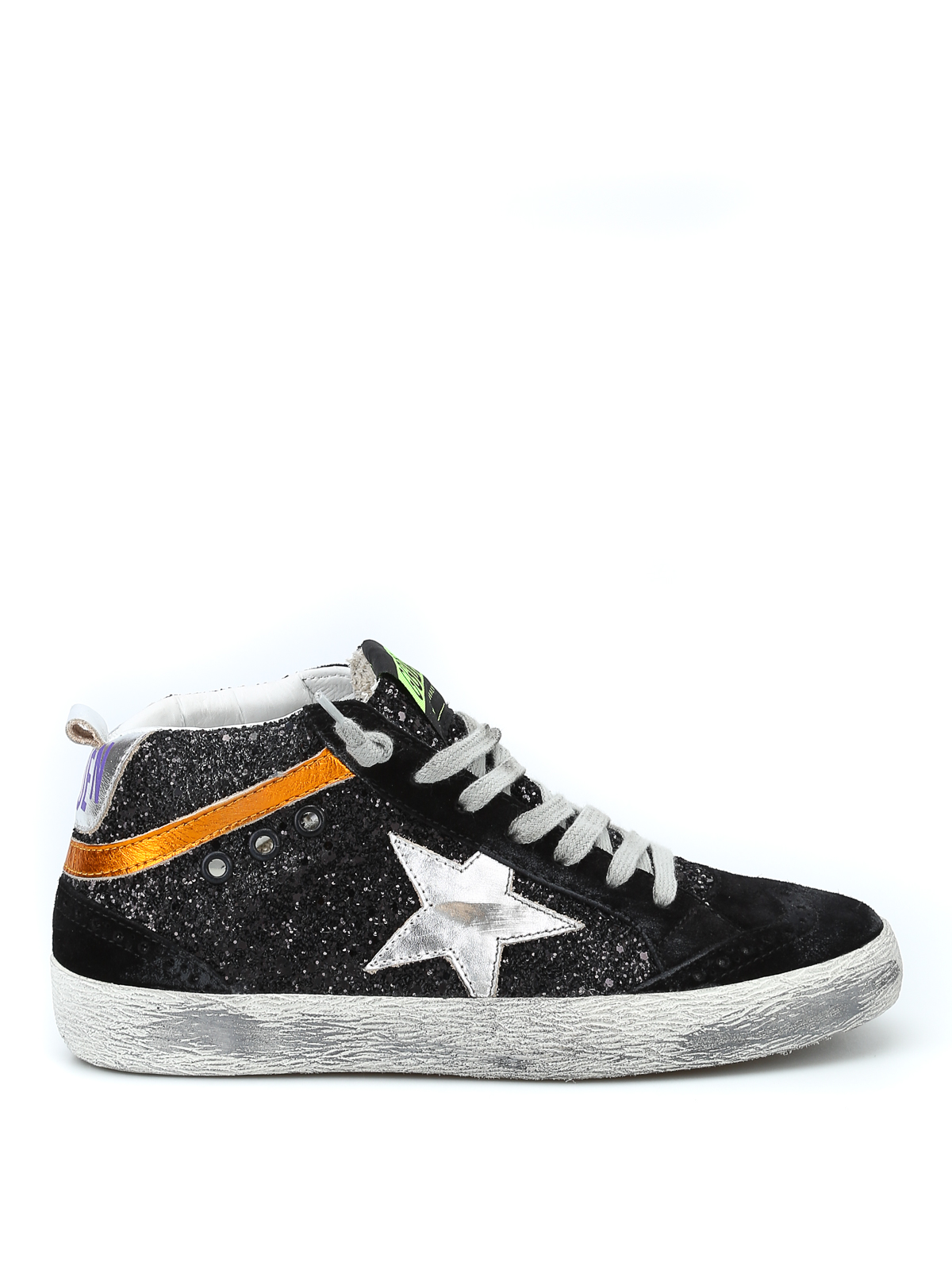 Trainers Golden Goose - Mid Star glittered leather high-top sneakers ...
