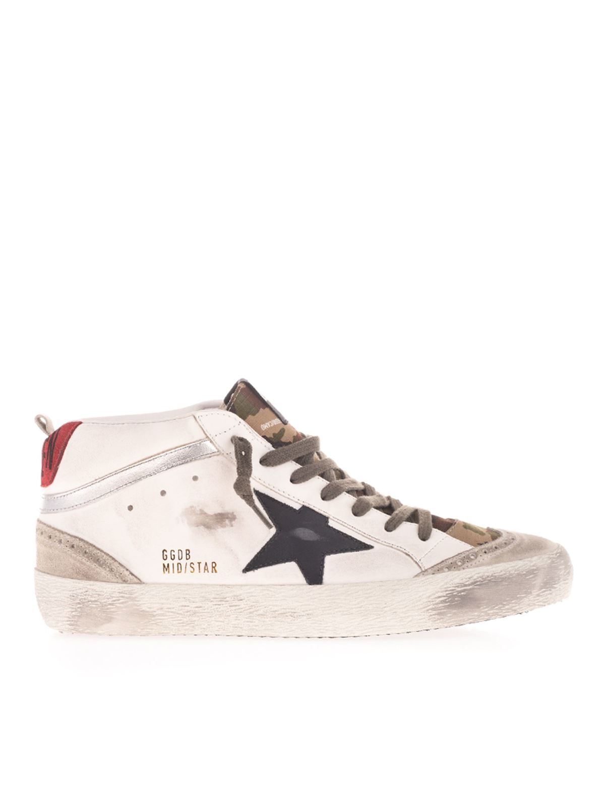 Golden Goose - Midstar sneakers in white and camouflage - trainers ...