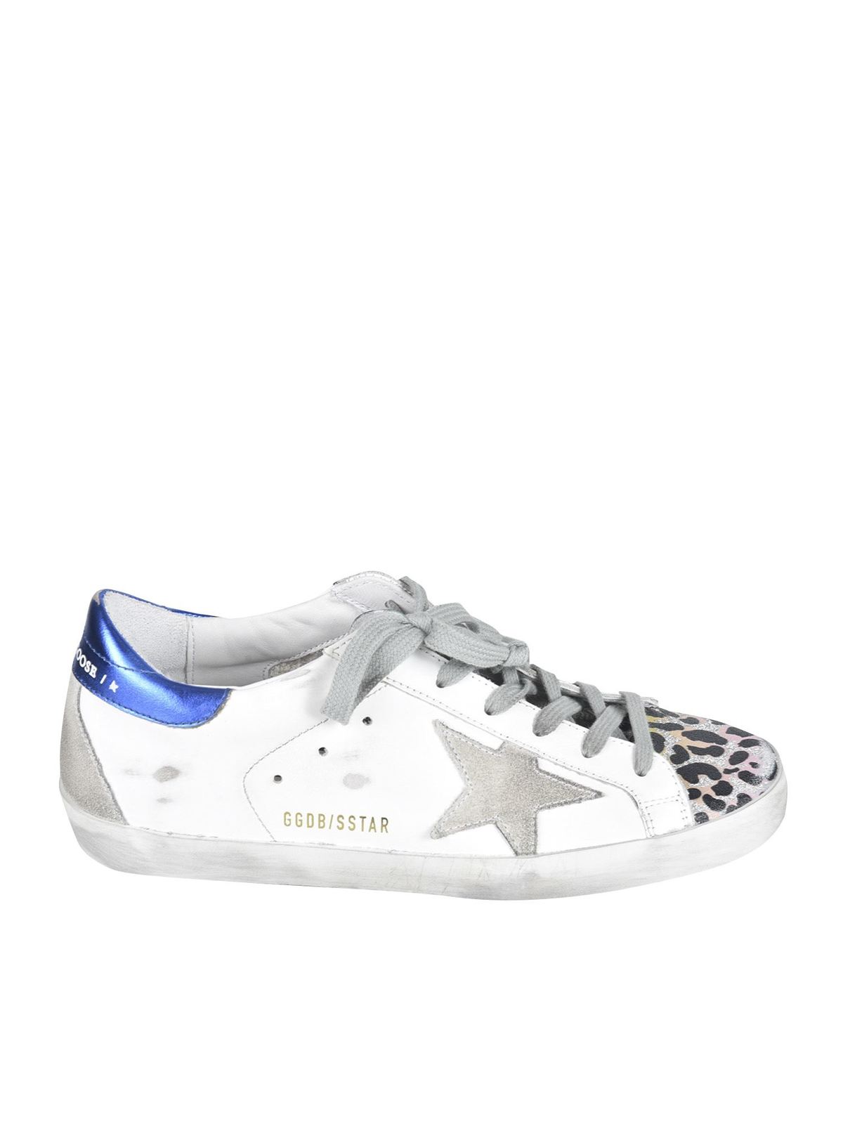 GOLDEN GOOSE SUPERSTAR SNEAKERS IN WHITE AND ANIMALIER