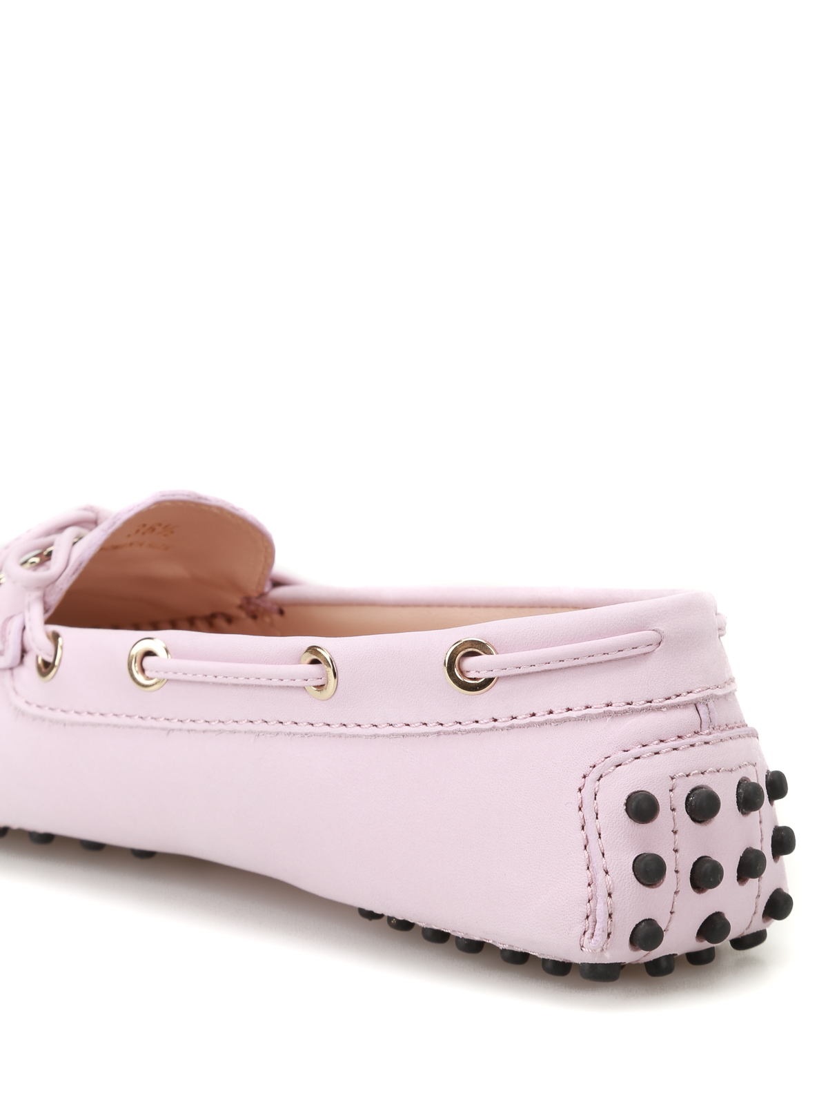 pink leather loafers