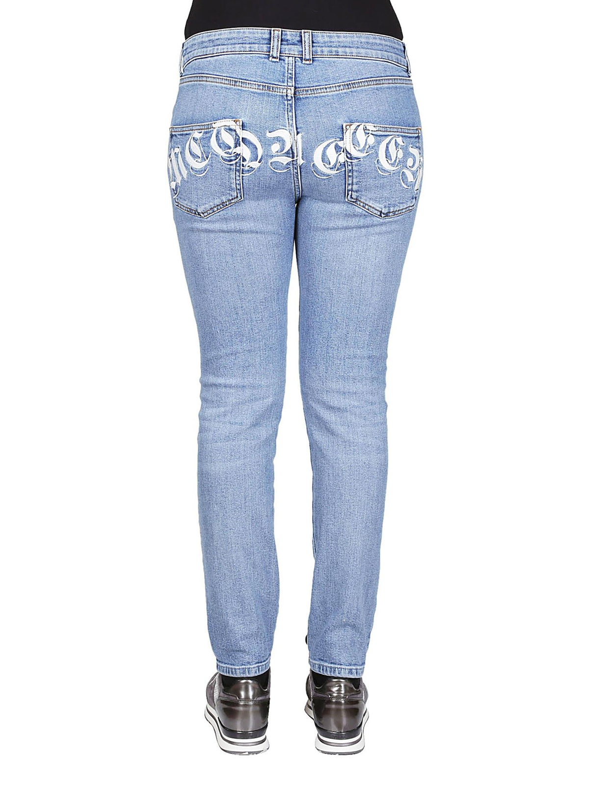 Skinny jeans Alexander Mcqueen - Gothic logo print cropped jeans 
