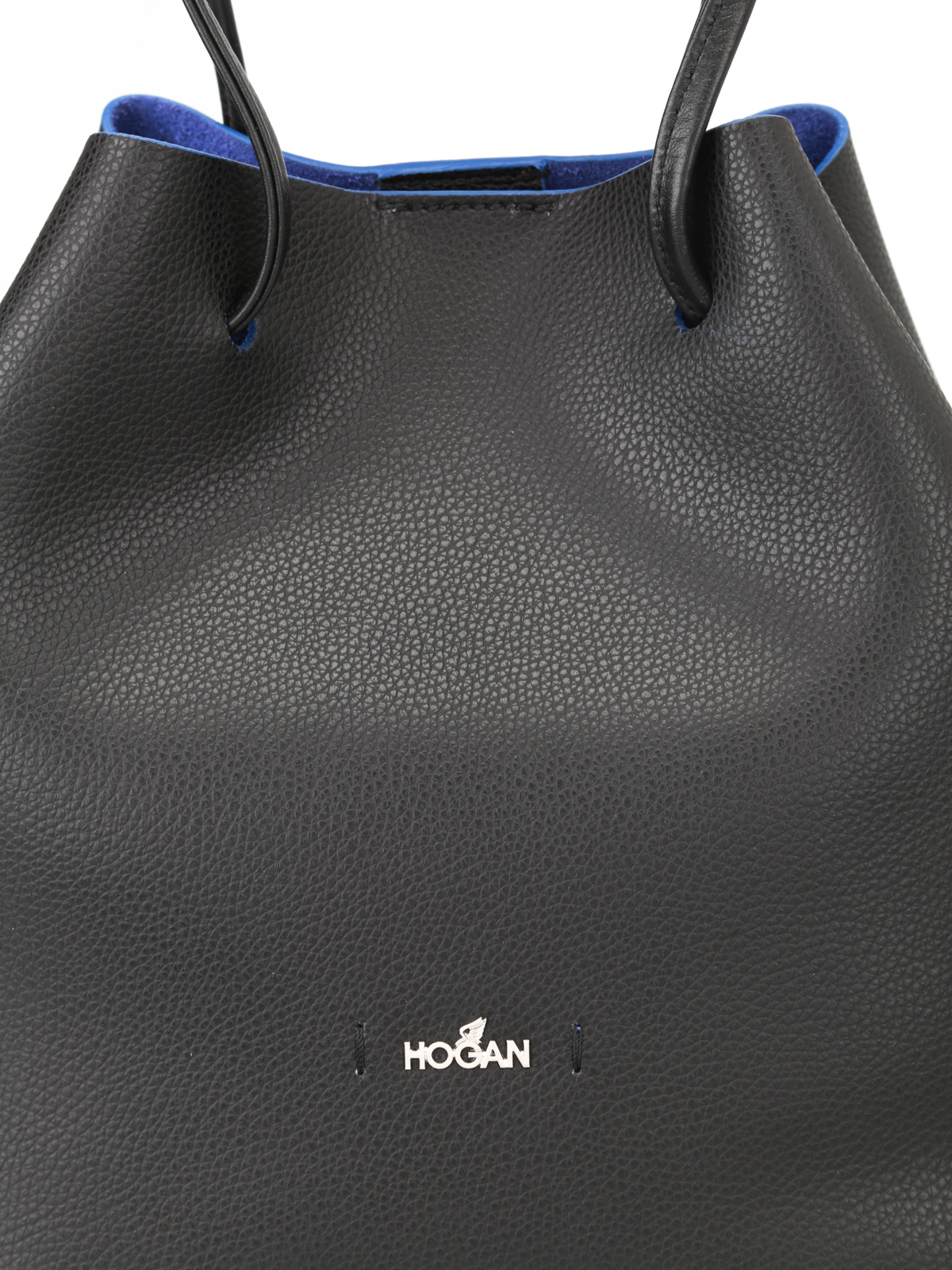 span Gemengd Gewoon Bucket bags Hogan - Grainy black leather bucket bag - KBW00WK0300HVD187Z