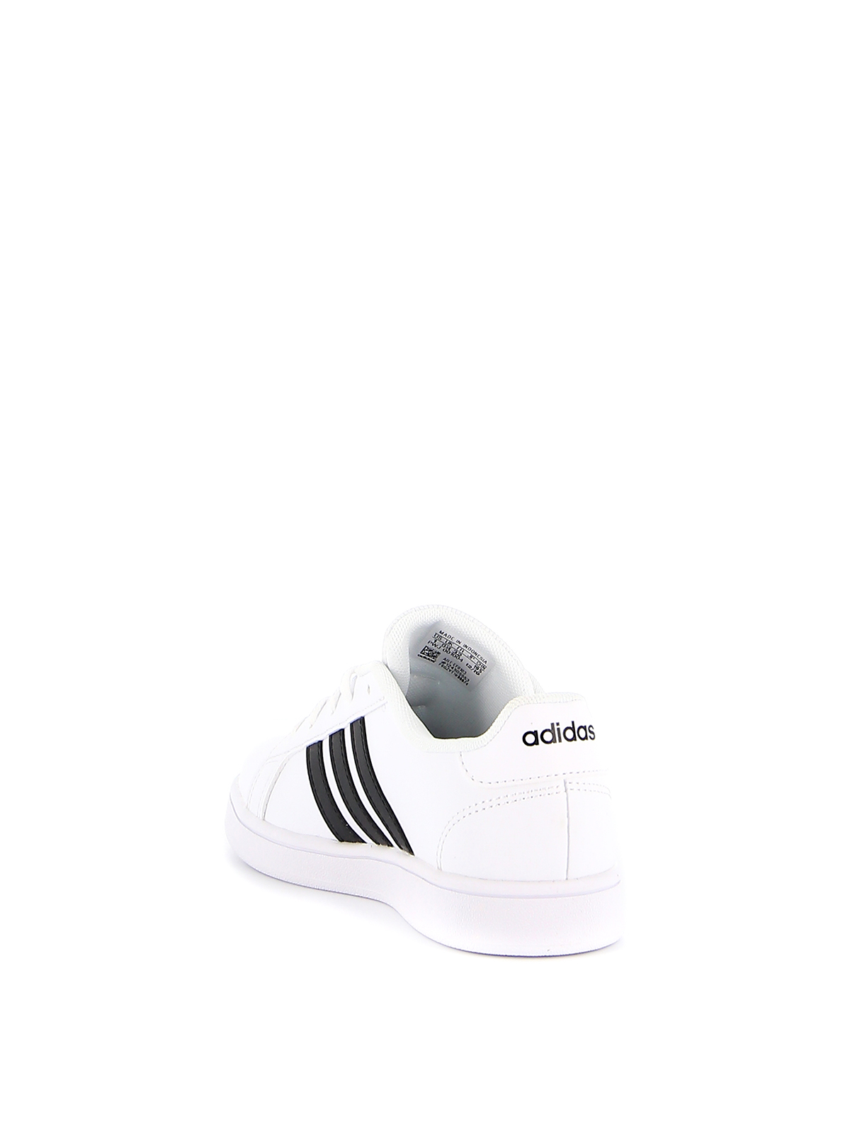 white adidas trainers with black stripes