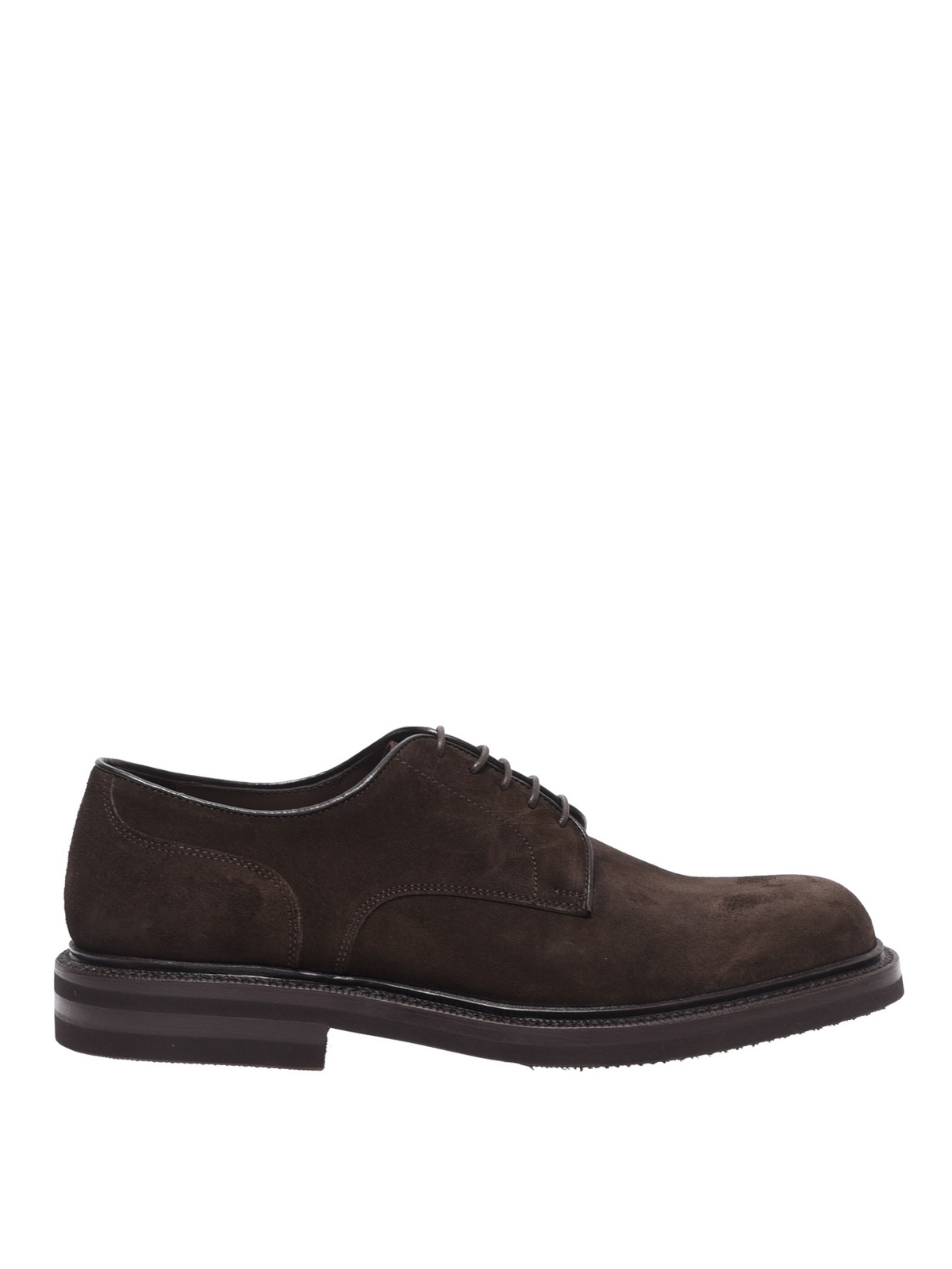 Lace-ups shoes Green George - Dark brown suede lace up derby shoes ...