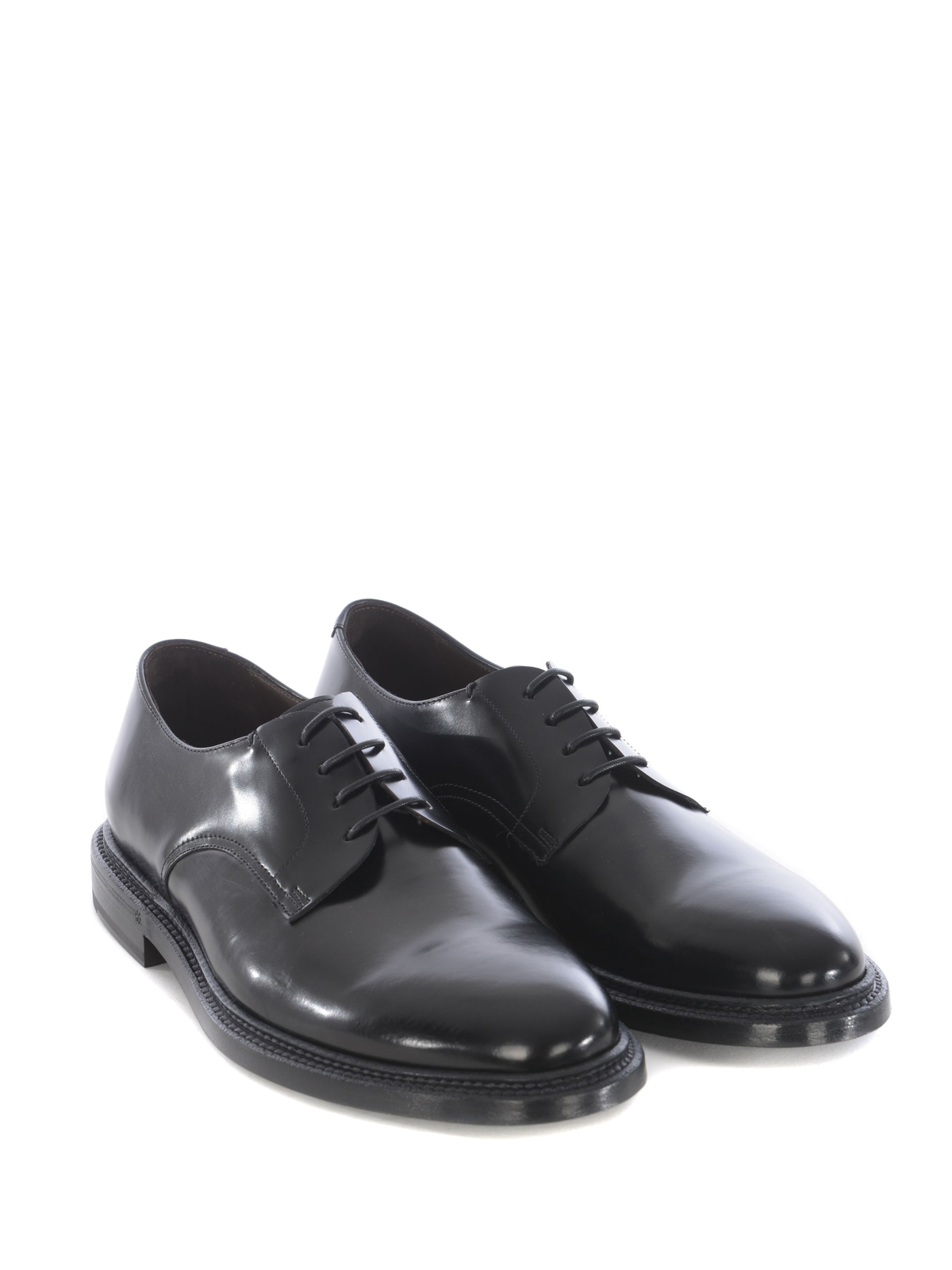 Lace-ups shoes Green George - Polished leather black derby shoes ...