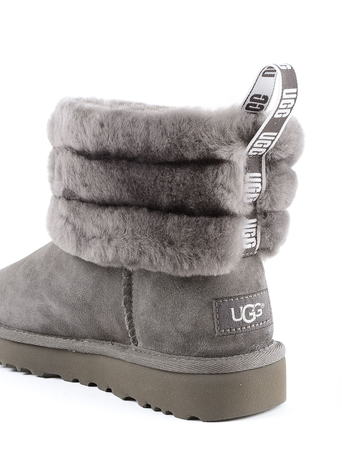 ugg fluff mini quilted boot in grey
