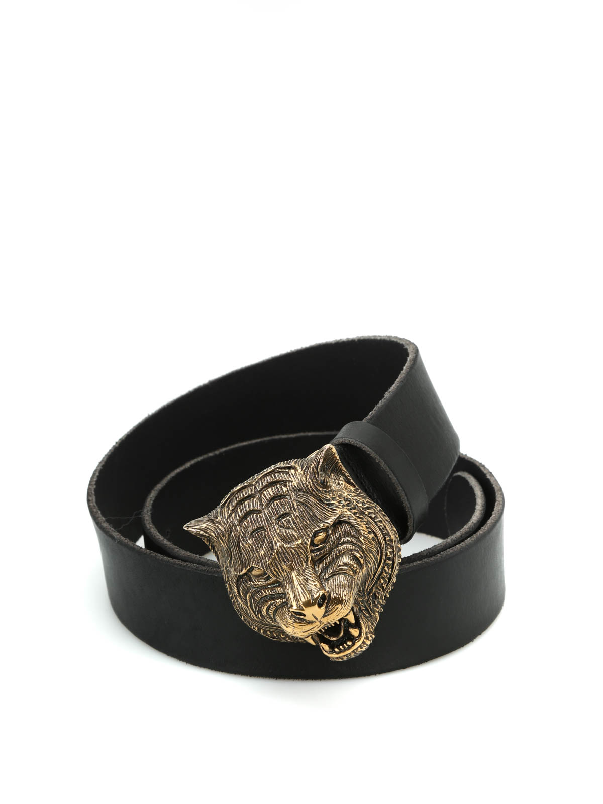 Gucci - Feline buckle leather belt - belts - 409420 CVE0T 1000 | www.semadata.org