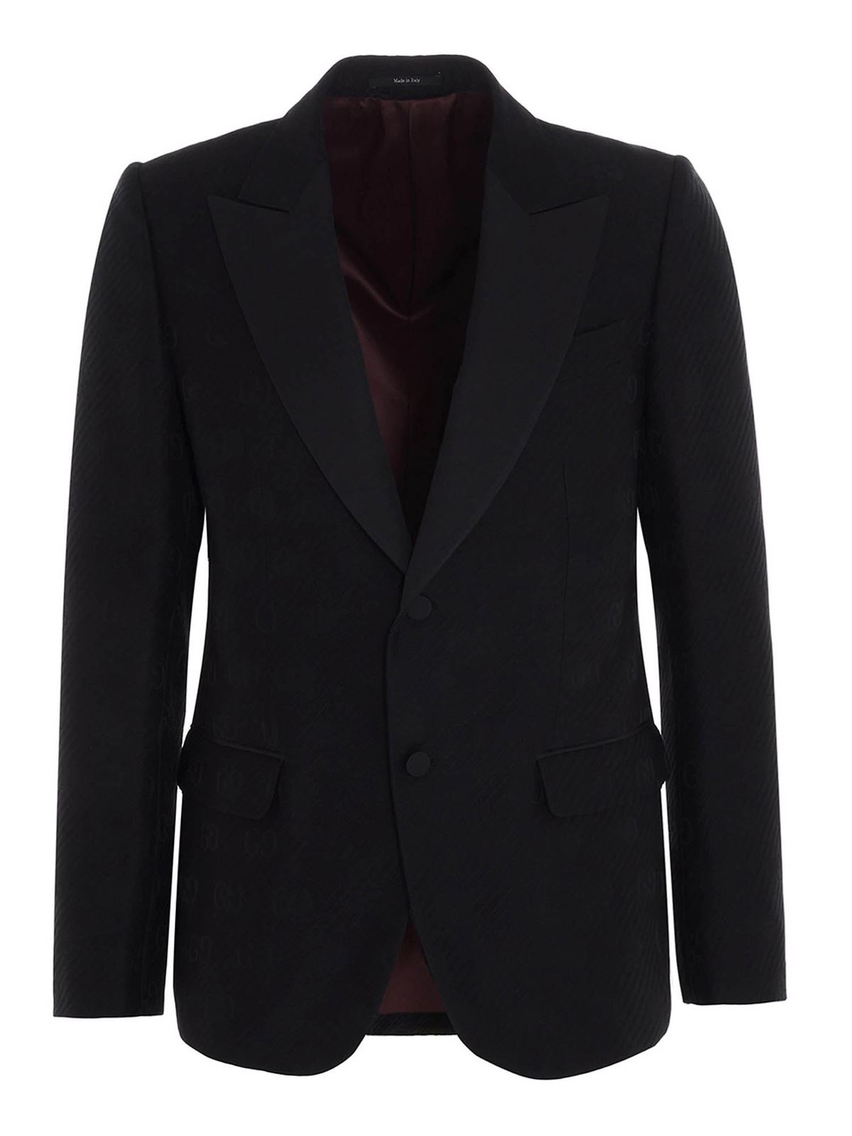 Blazers Gucci - GG diagonal jaquard blazer in black - 625325ZADC71000