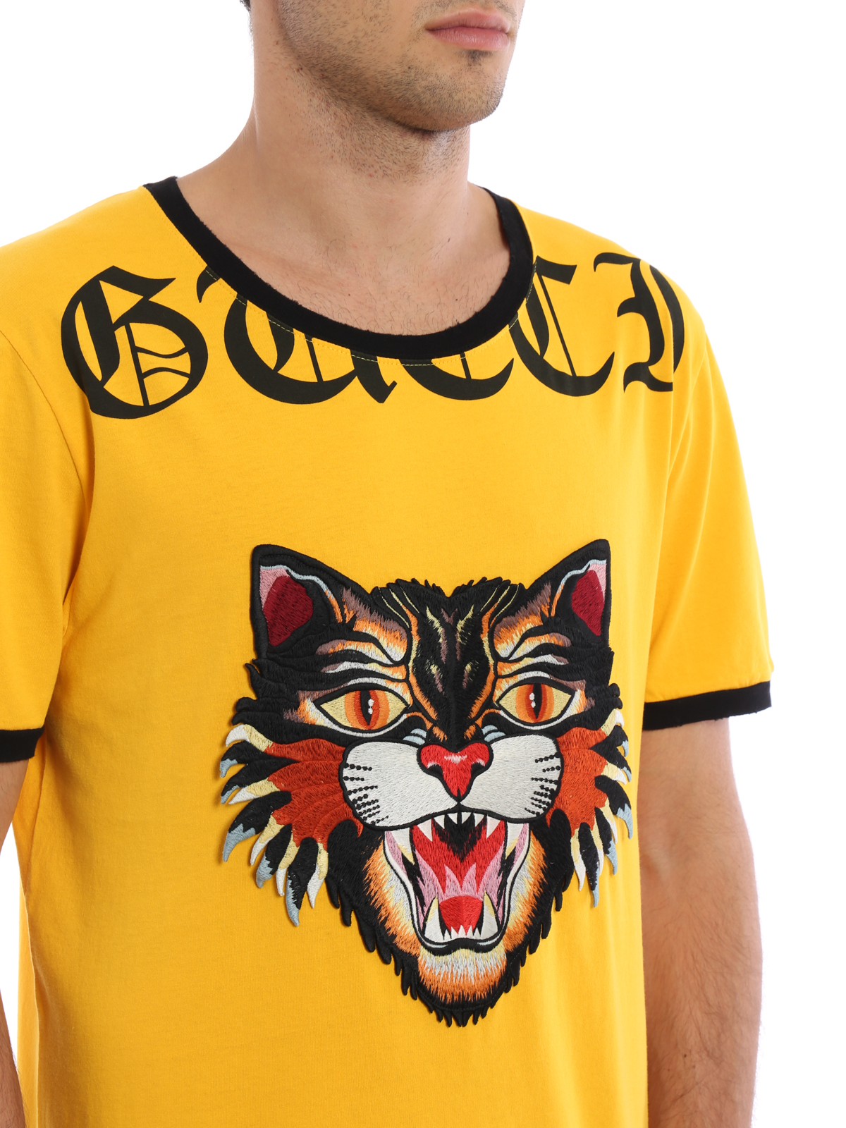 Gucci - Angry Cat patch T-shirt - t-shirts - 476035X5V037566 | iKRIX.com