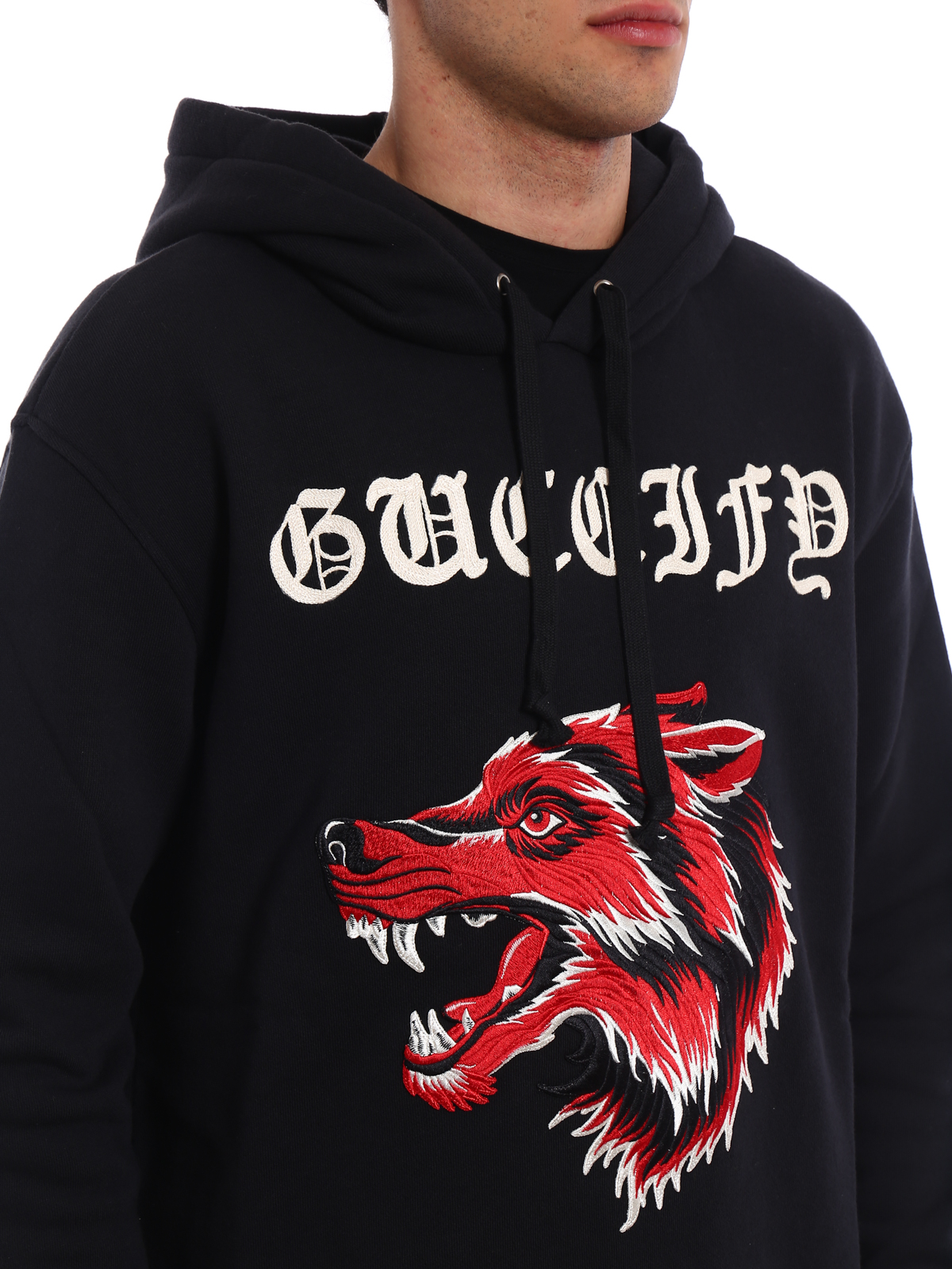 gucci red wolf hoodie