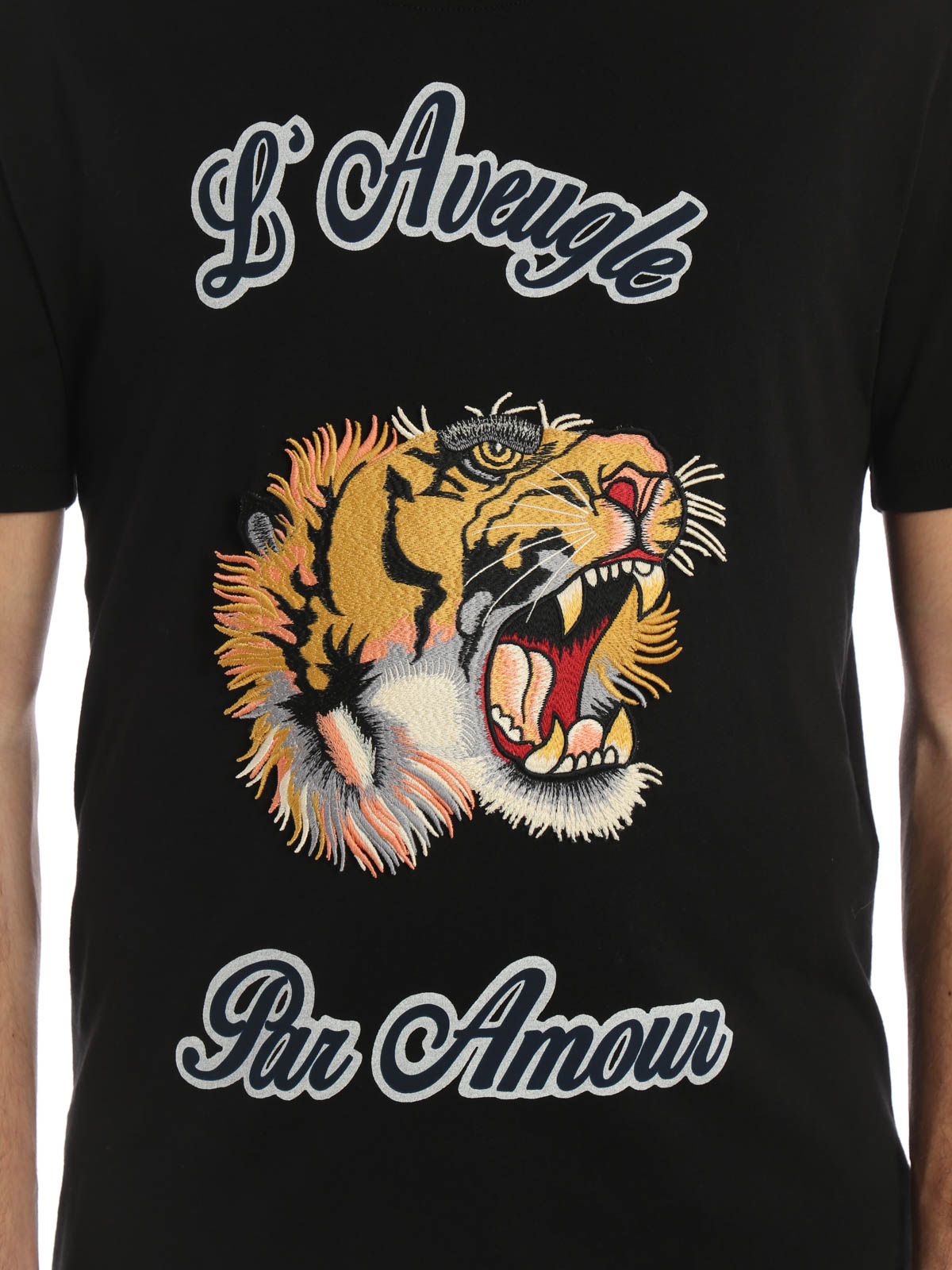 Gucci - Embroidered tiger patch T-shirt 