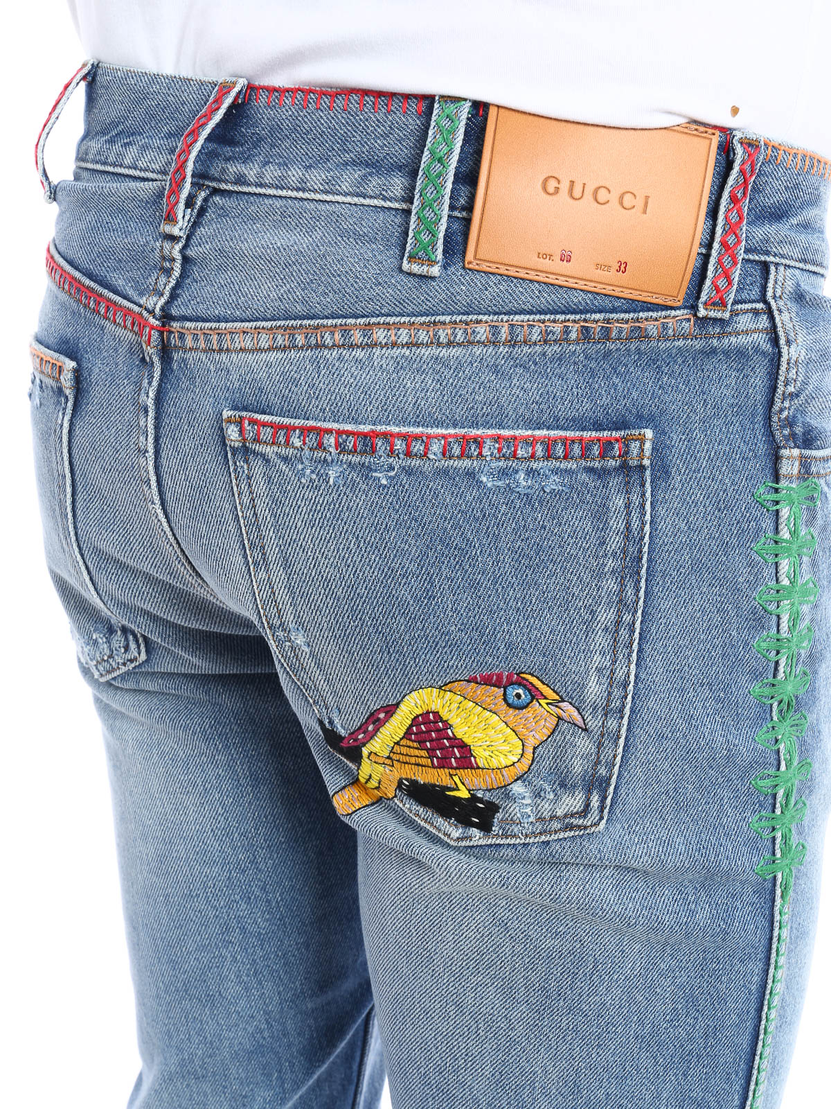leg Gucci Embroidered vintage jeans - 408636XR3194425