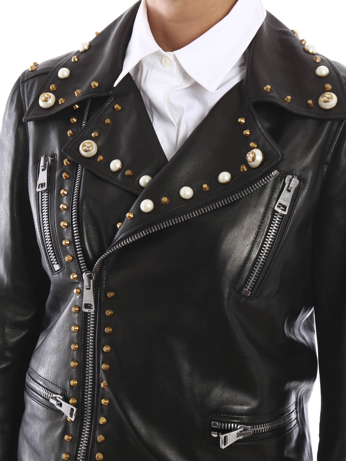 dør spejl glæde i mellemtiden Leather jacket Gucci - Leather biker jacket - 433920XN3361000 | iKRIX.com