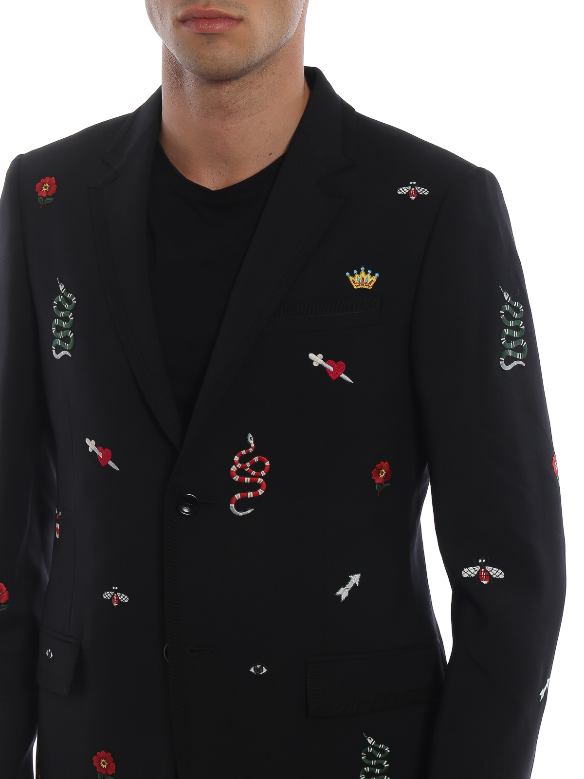 gucci embroidered blazer