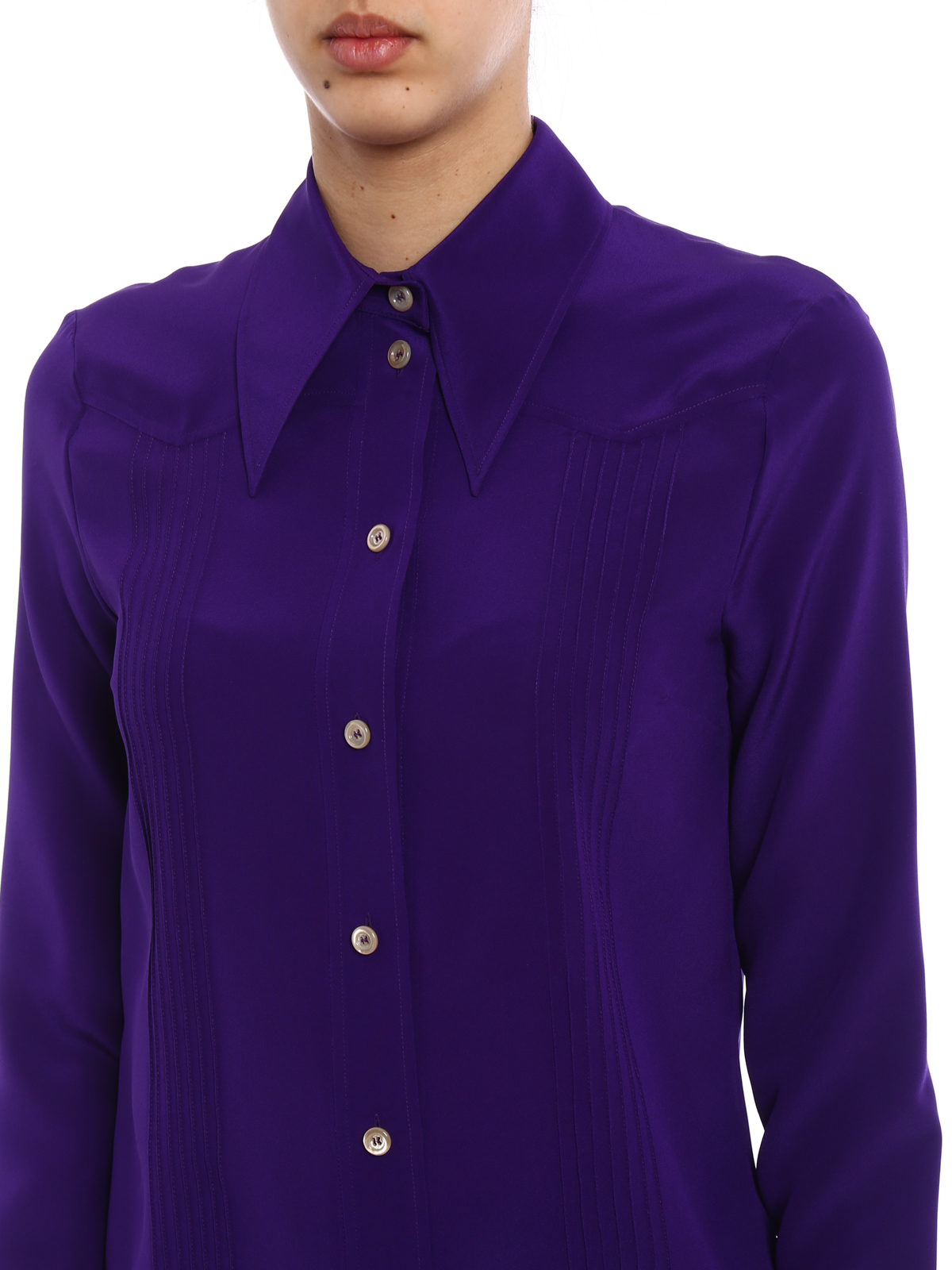 gucci purple silk blouse