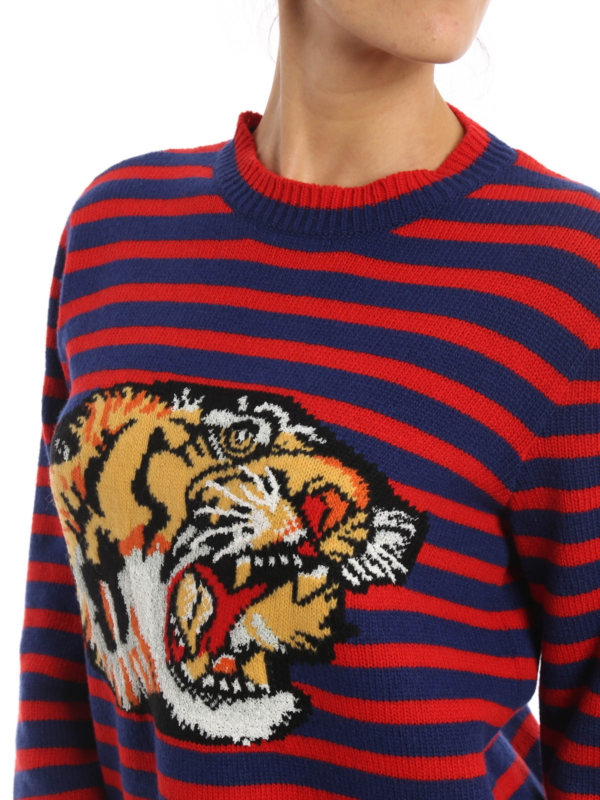 gucci tiger striped sweater