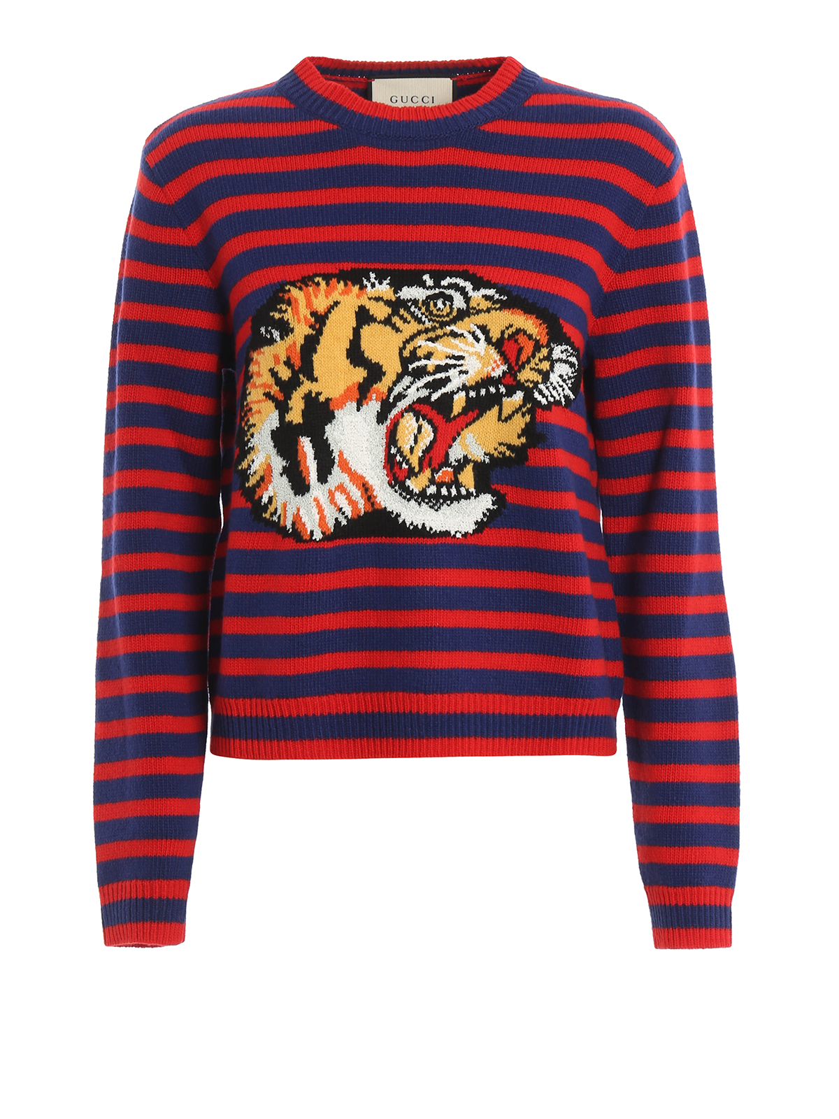 Crew necks Gucci - Tiger striped wool sweater - 457402X5N814134