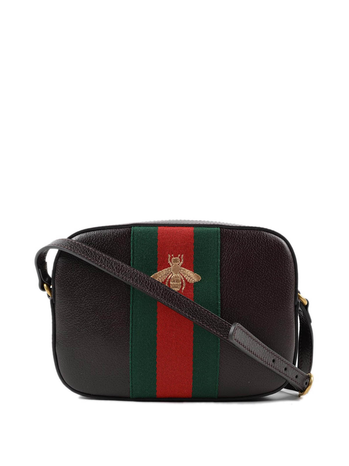 Gucci - Bee embroidery leather mini bag - cross body bags - 412008CWG3T2076