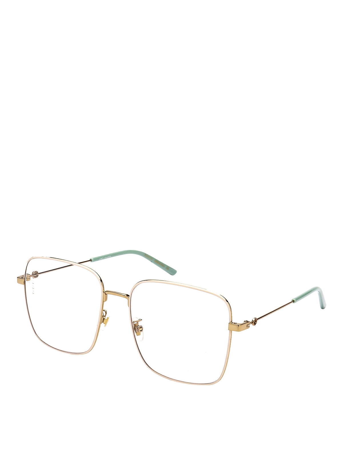 Glasses Gucci Gold-tone rectangular optical glasses - GG0445O004