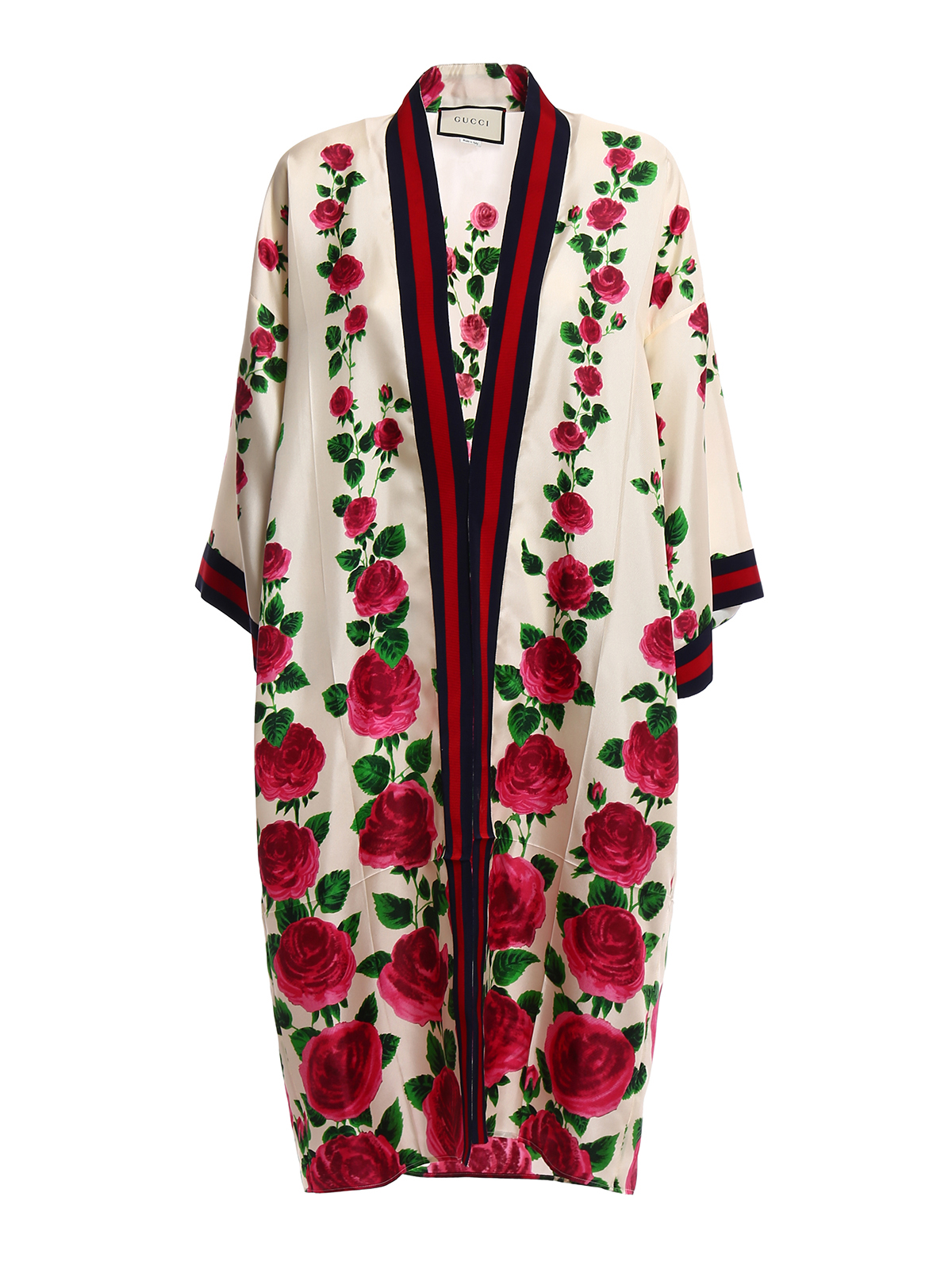 Knee length dresses Gucci - Printed silk open front kimono - 504375ZKP909323