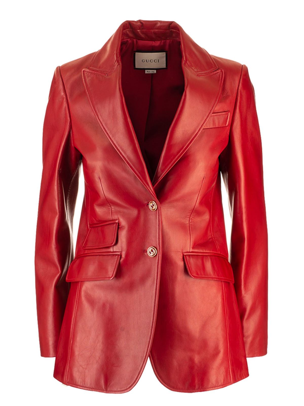 Gucci - Plongé leather jacket in red 