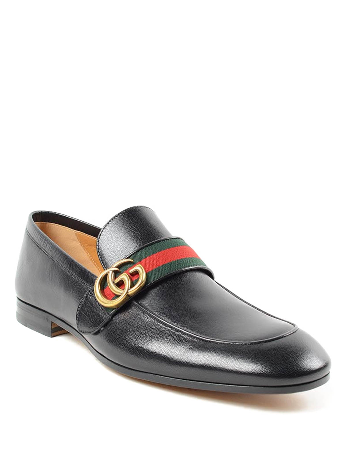 GG and Web leather loafers by Gucci - Loafers & Slippers | iKRIX