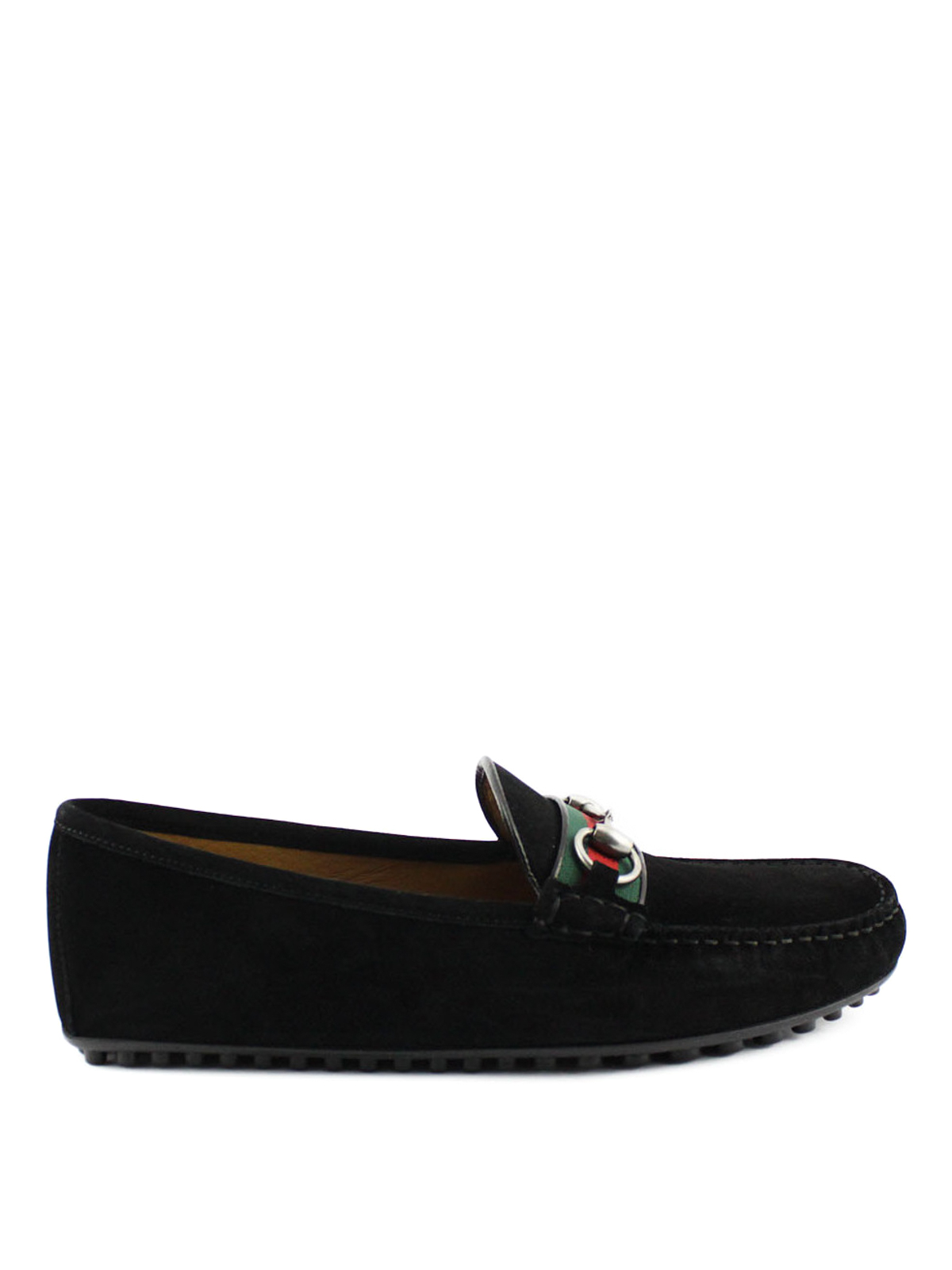 Gucci - Web detail suede driver loafers 