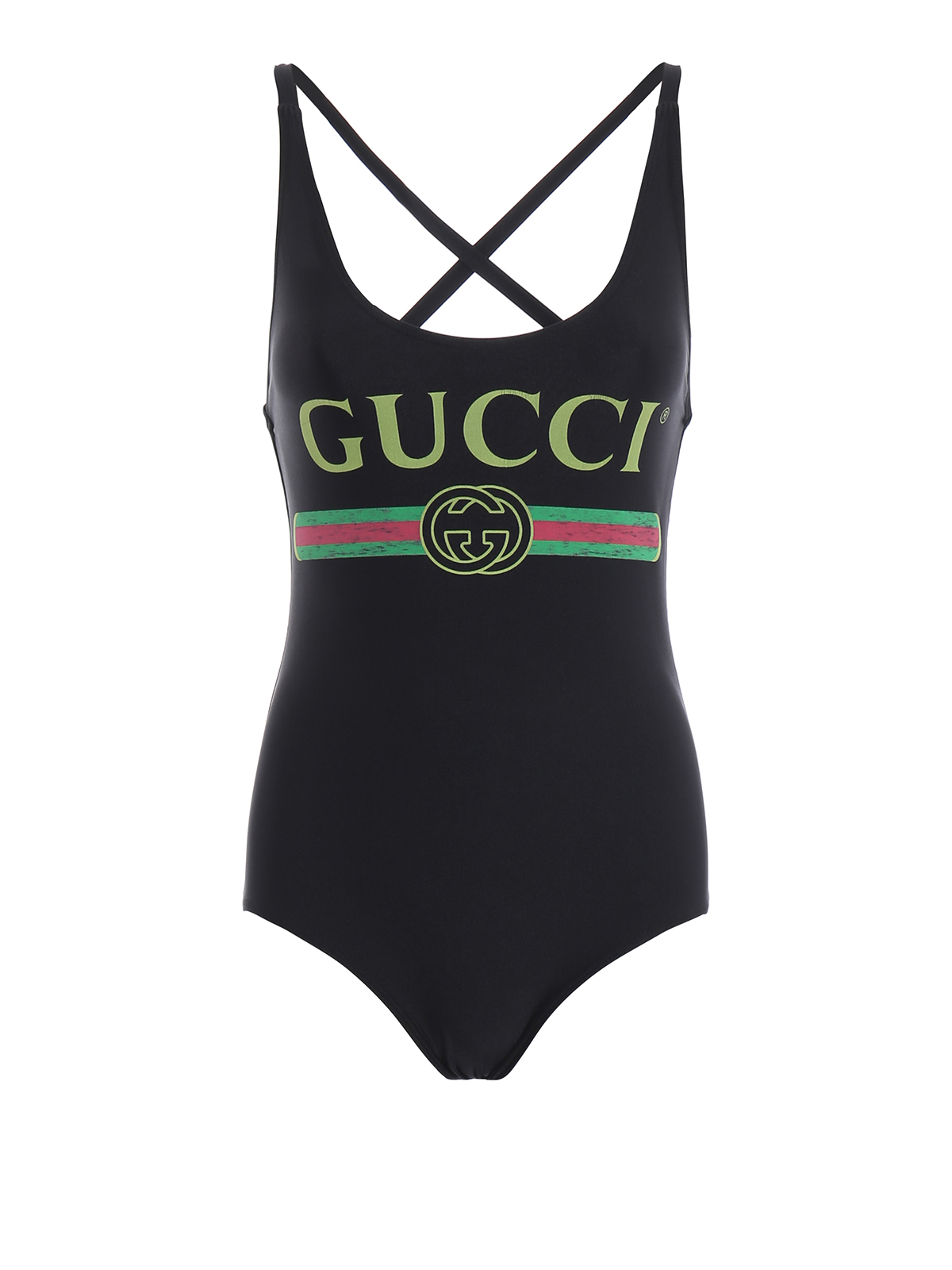 One-piece Gucci - Black logo nylon one-piece swimsuit - 501899XJANM1082