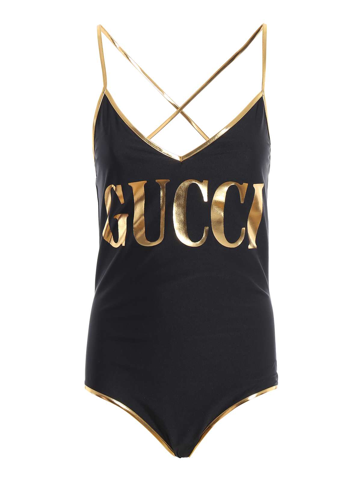 Gucci Laminated Piping Black Swimsuit