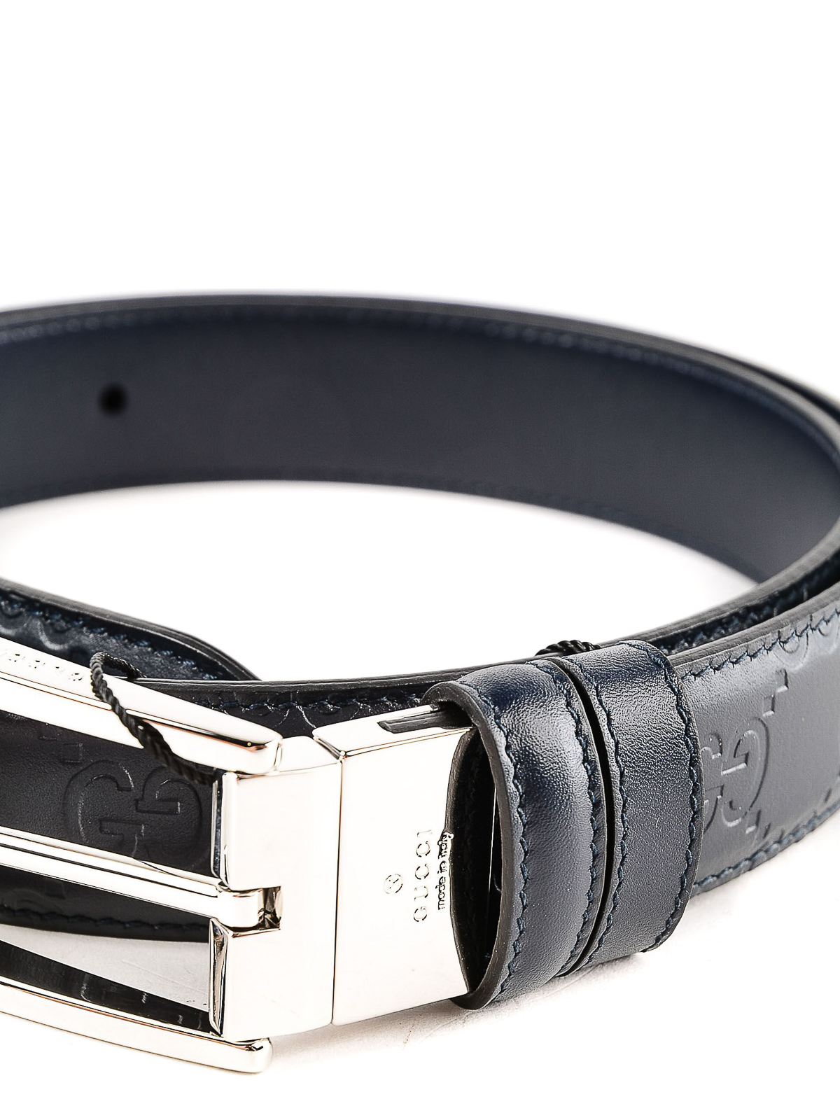 Gucci - Blue Gucci signature leather reversible belt - belts - 523306CWC1N 4009