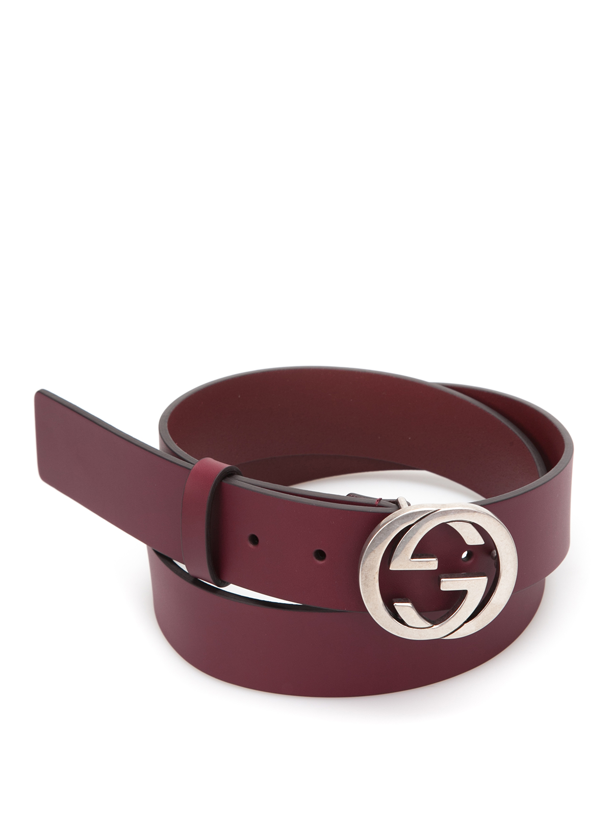 gucci leather belt with interlocking g buckle