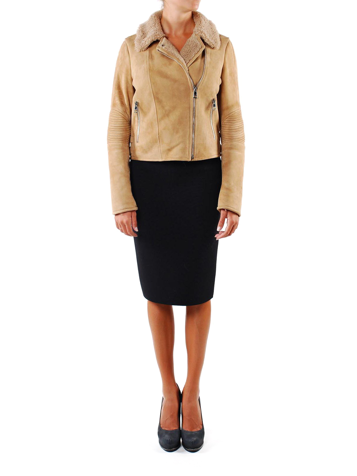 biker jacket with shearling