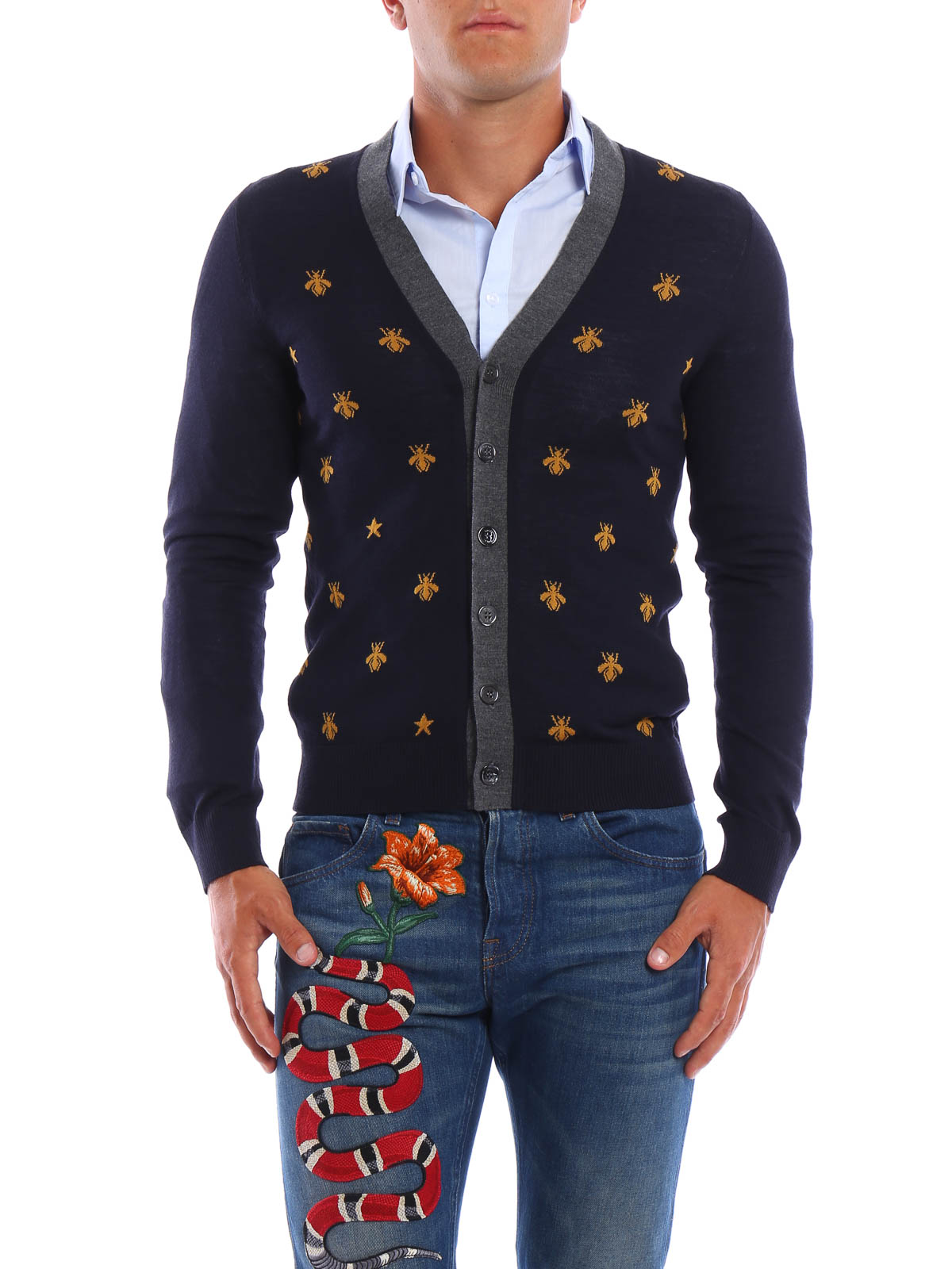 gucci men's bee sweater