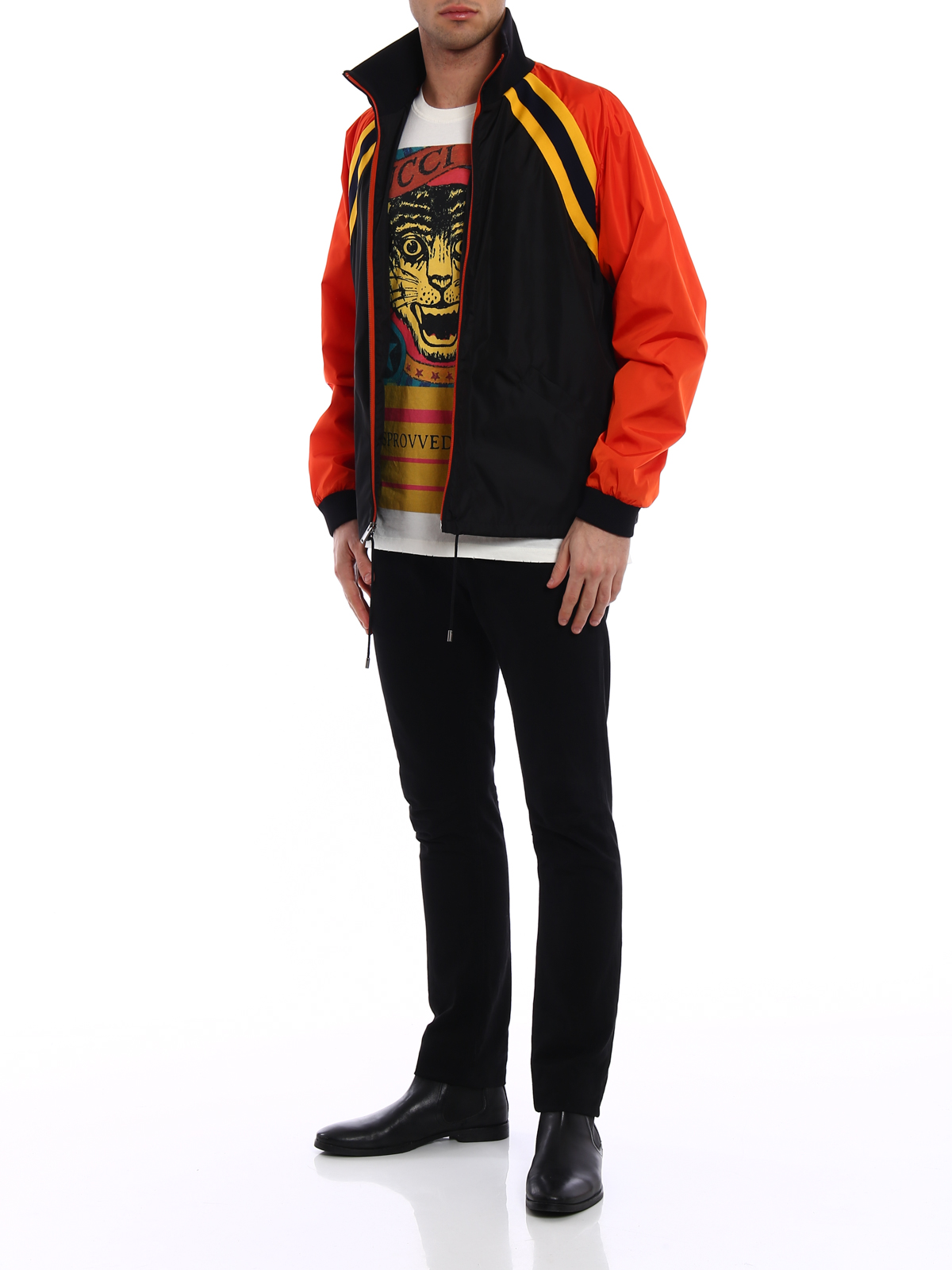 Gucci - Black and orange nylon jacket 