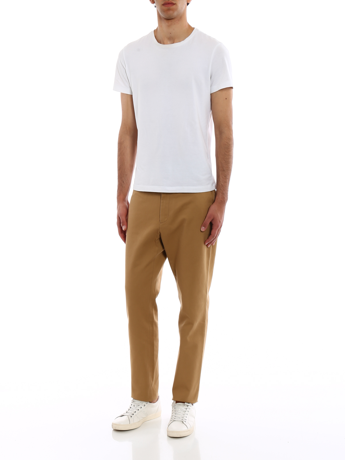 Casual trousers Gucci - Beige cotton drill chino trousers 