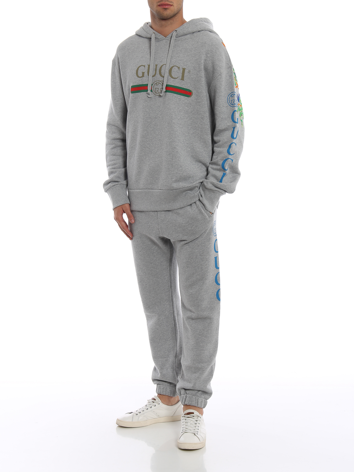 Casual trousers Gucci - Logo print cotton tracksuit bottoms -  522841X3N661414