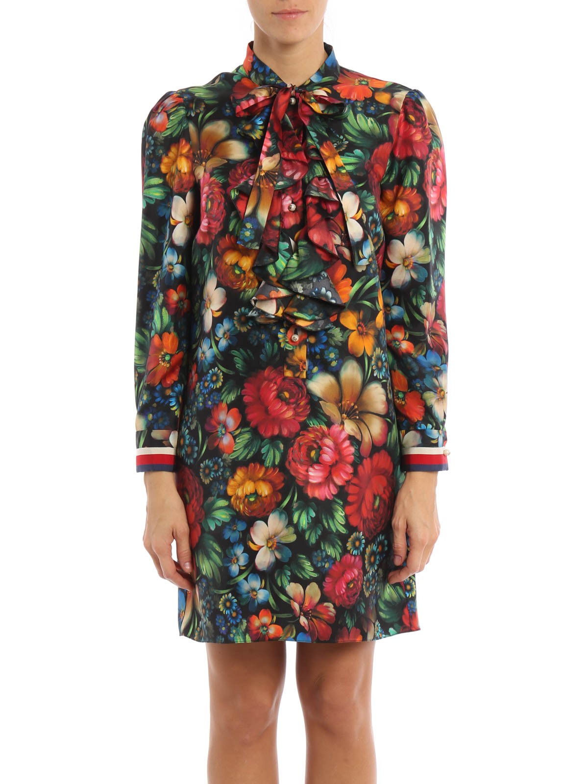 Gucci - Floral silk shirt dress 