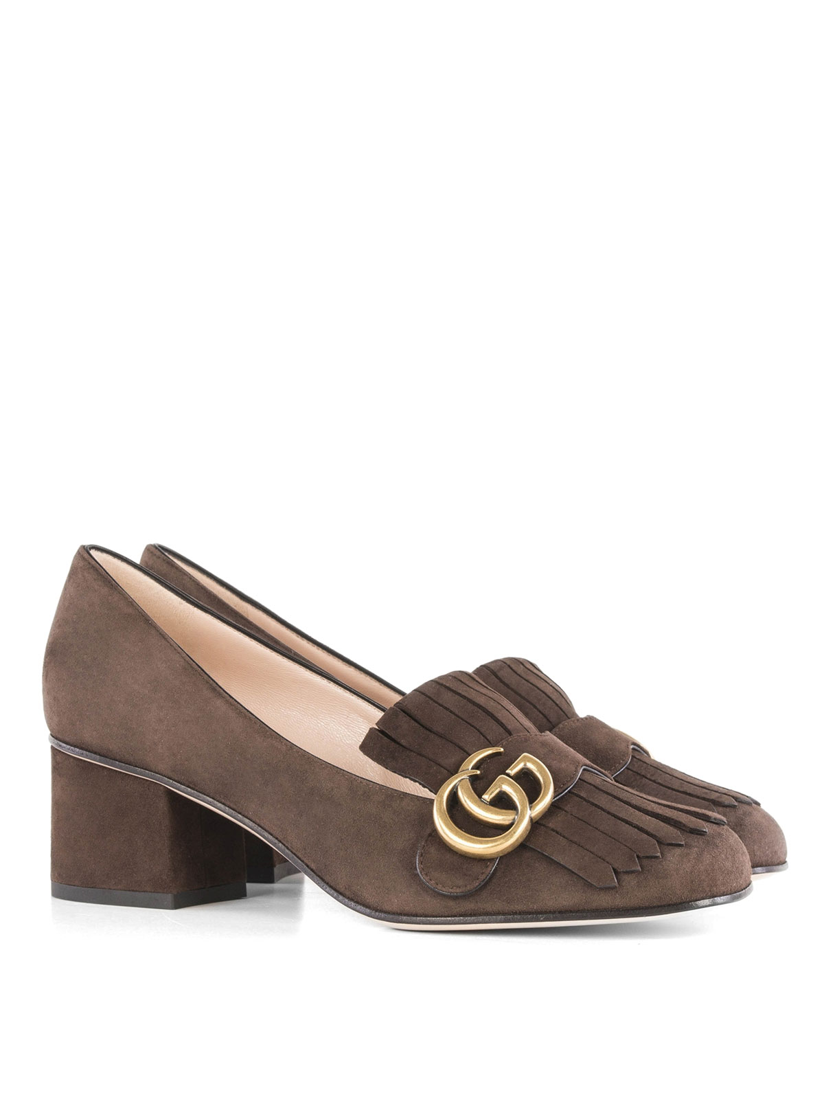 Double G detailed suede court shoes 
