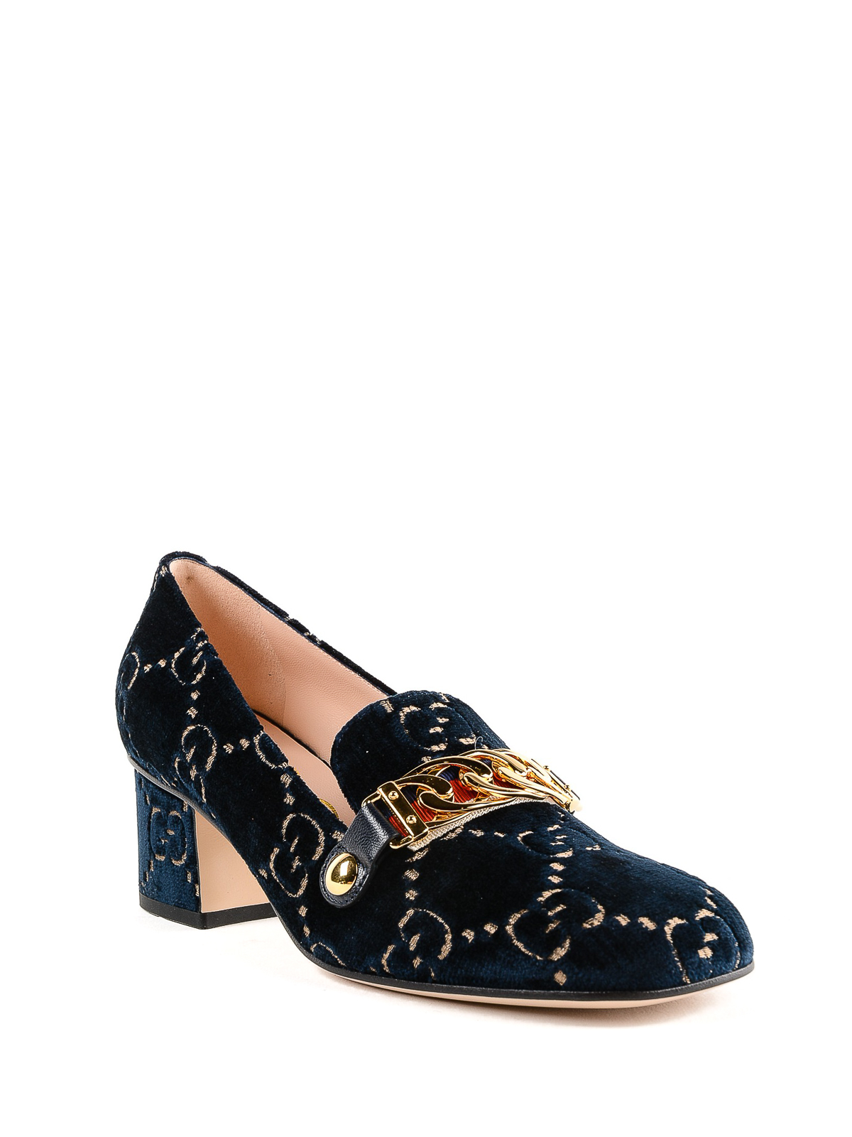 blue velvet gucci shoes