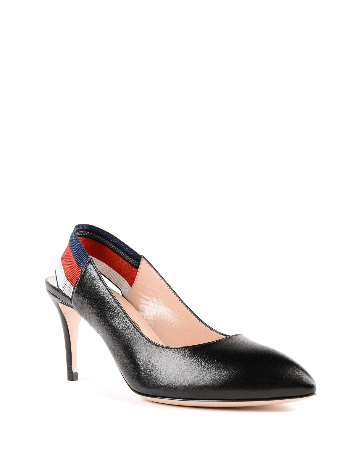 Court shoes Gucci Threecoloured  black leather slingbacks