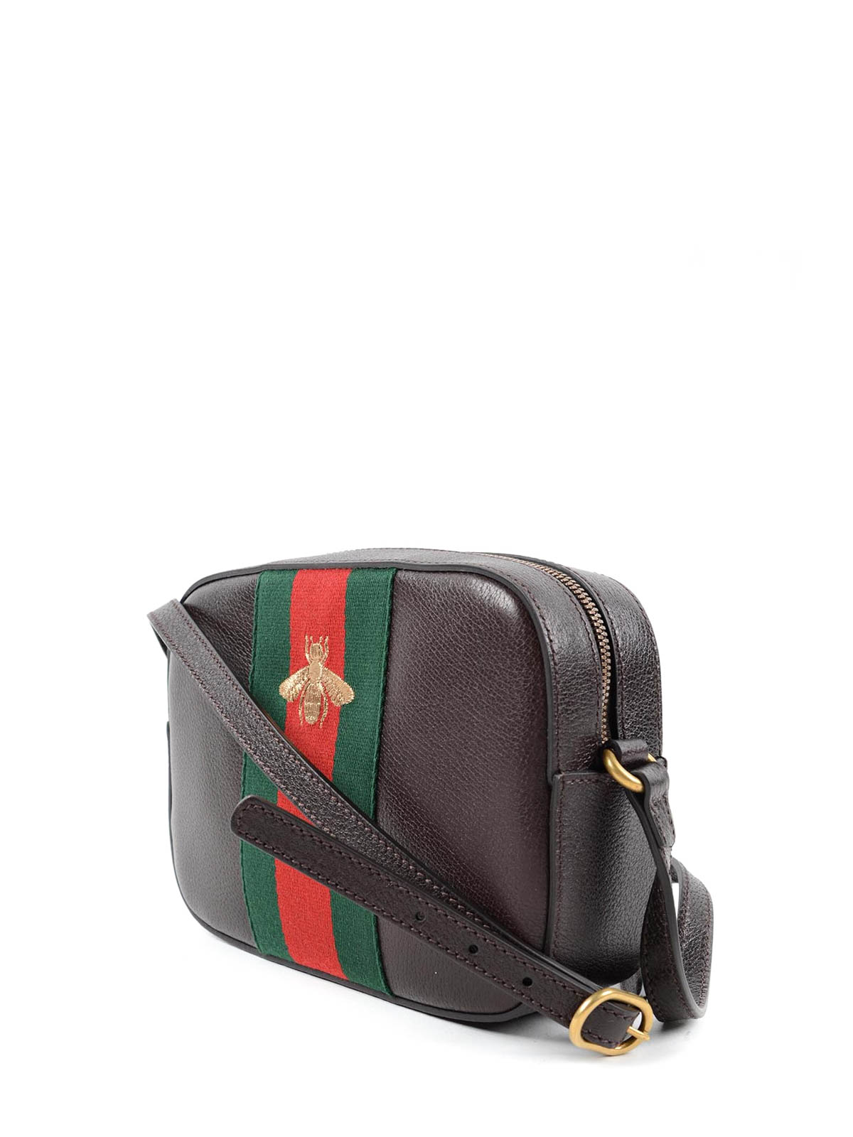 Gucci - Bee embroidery leather mini bag - cross body bags - 412008CWG3T2076